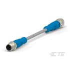 Te Entrelec - Cordons, Connecteur/Femelle, M12 vers M12, Droit, Gris