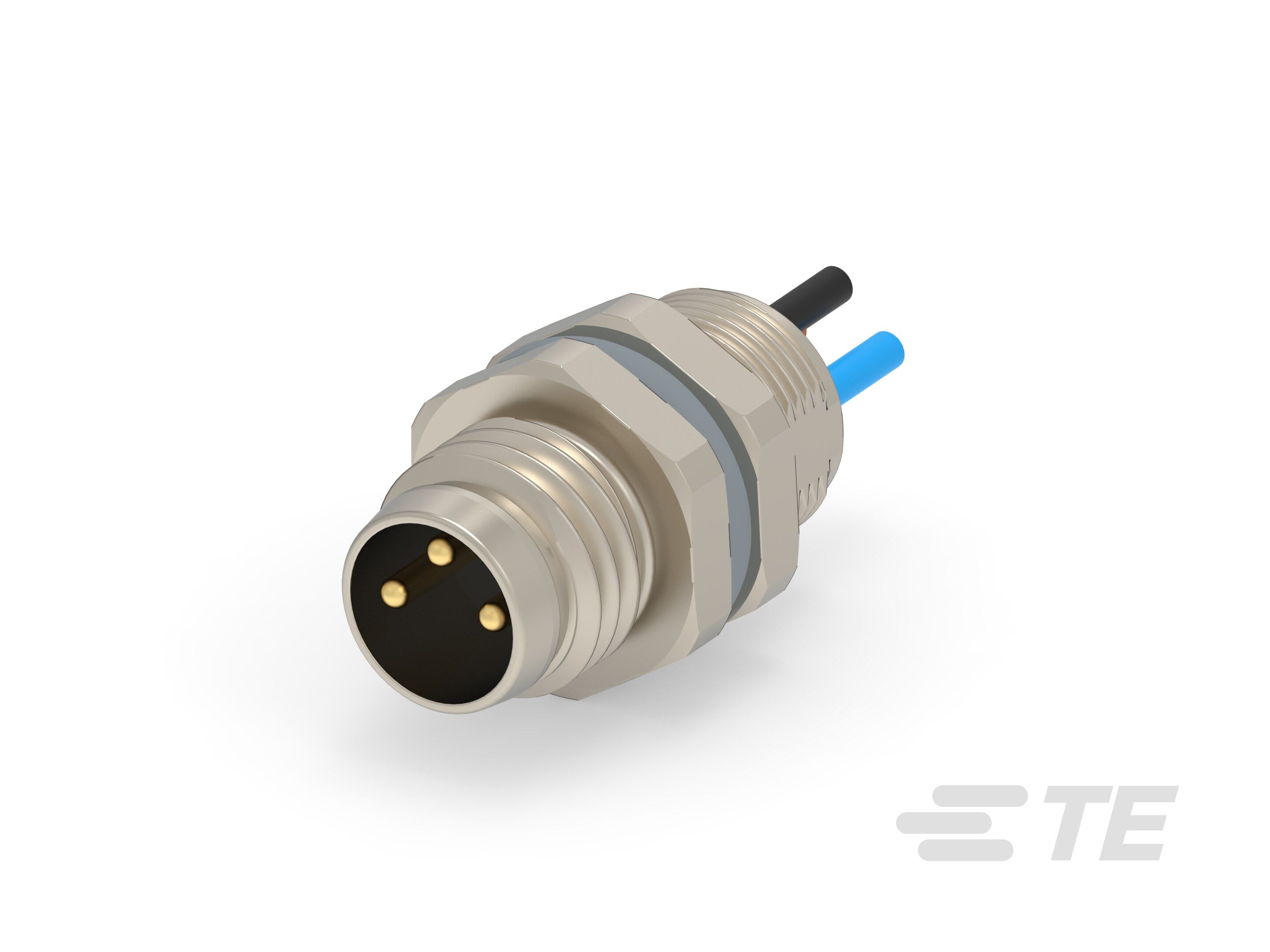 Te Entrelec - Connecteur M8, Mâle, Alliage cuivre, Polyamide 67 GF30,Noir