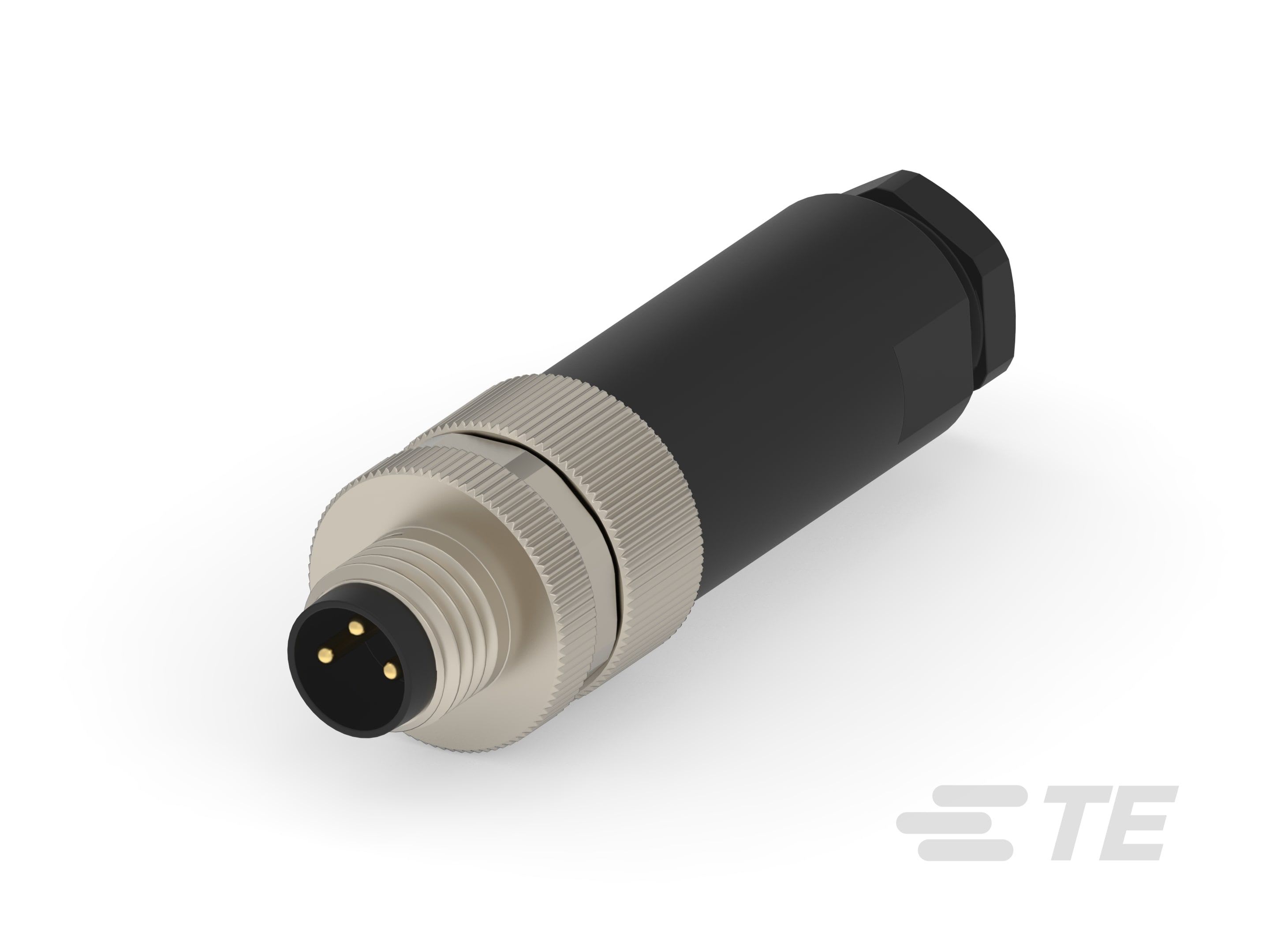 Te Entrelec - Connecteur M8, Mâle, Laiton, Polyamide 66 GF25,Noir