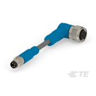 Te Entrelec - Cordons doubles, Mâle/Femelle, M8 vers M12,Gris