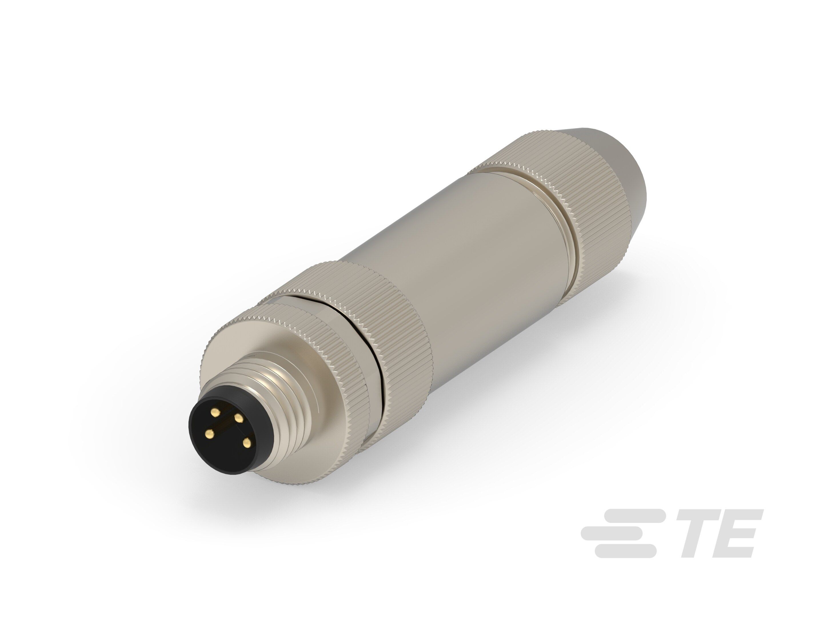 Te Entrelec - Connecteur M8, Mâle, Laiton, Polyamide 66 GF25,Noir