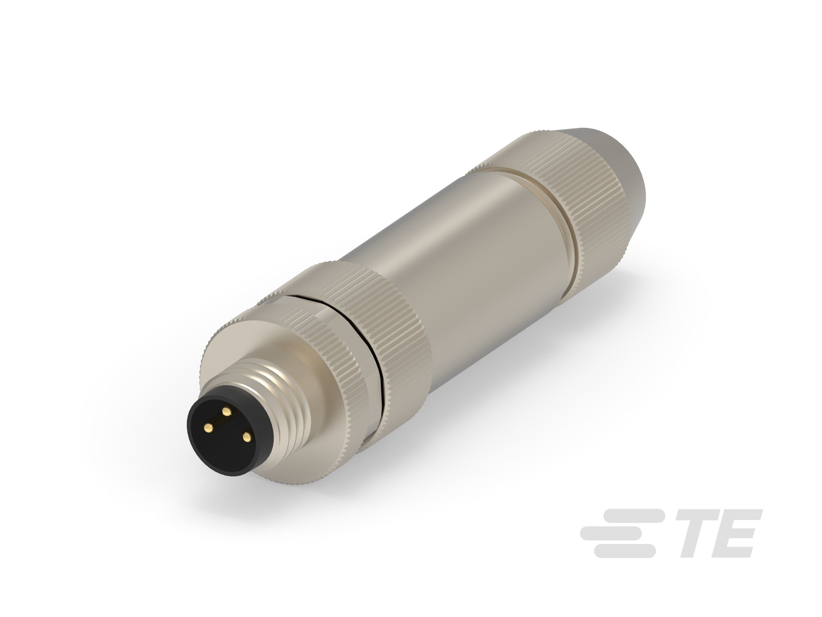 Te Entrelec - Connecteur M8, Mâle, Laiton, Polyamide 66 GF25,Noir