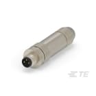 Te Entrelec - Connecteur M8, Mâle, Laiton, Polyamide 66 GF25,Noir