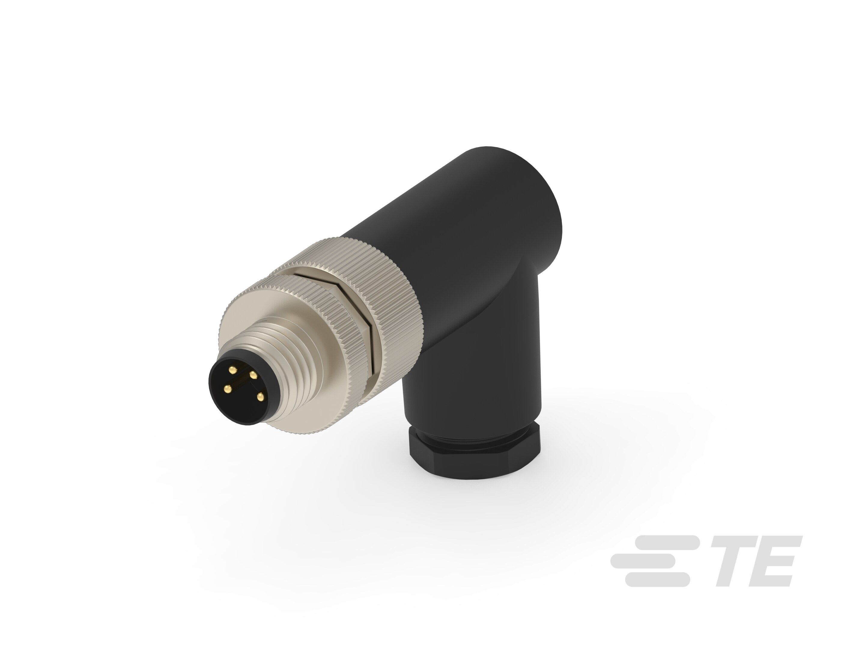 Te Entrelec - Connecteur M8, Mâle, PBT, Polyamide 66 GF25,Noir