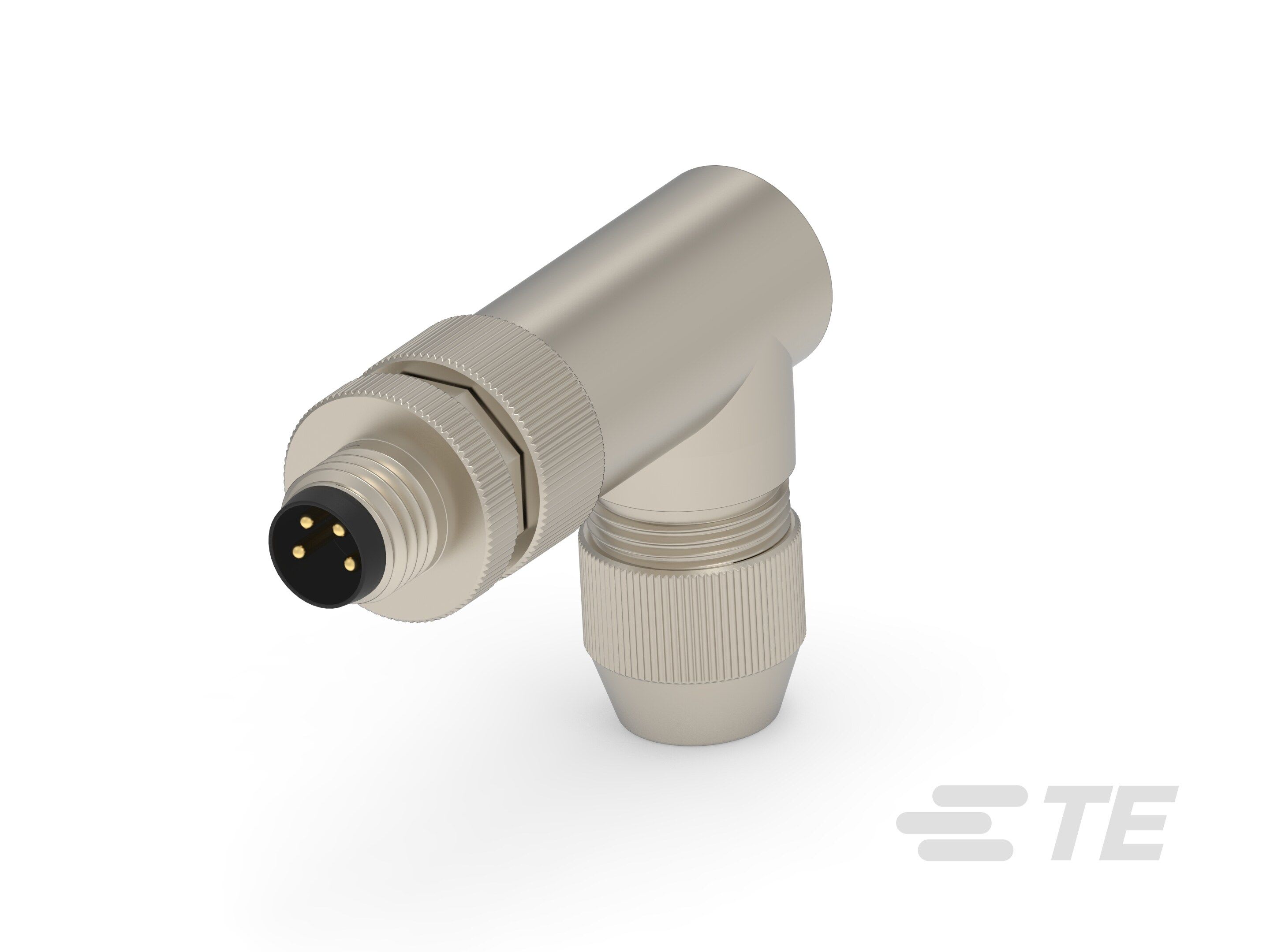 Te Entrelec - Connecteur M8, Mâle, Laiton, Polyamide 66 GF25,Noir