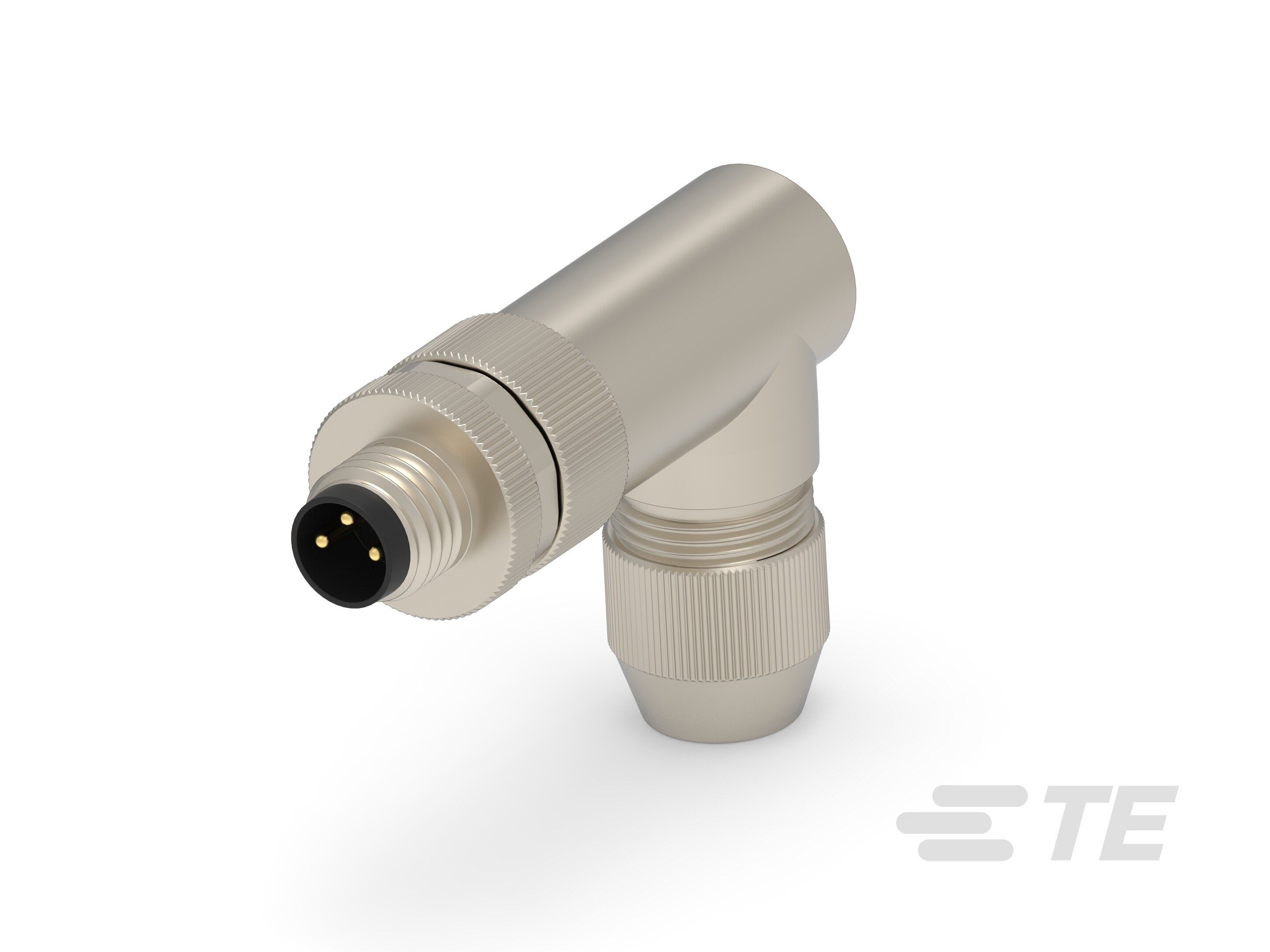 Te Entrelec - Connecteur M8, Mâle, Laiton, Polyamide 66 GF25,Noir