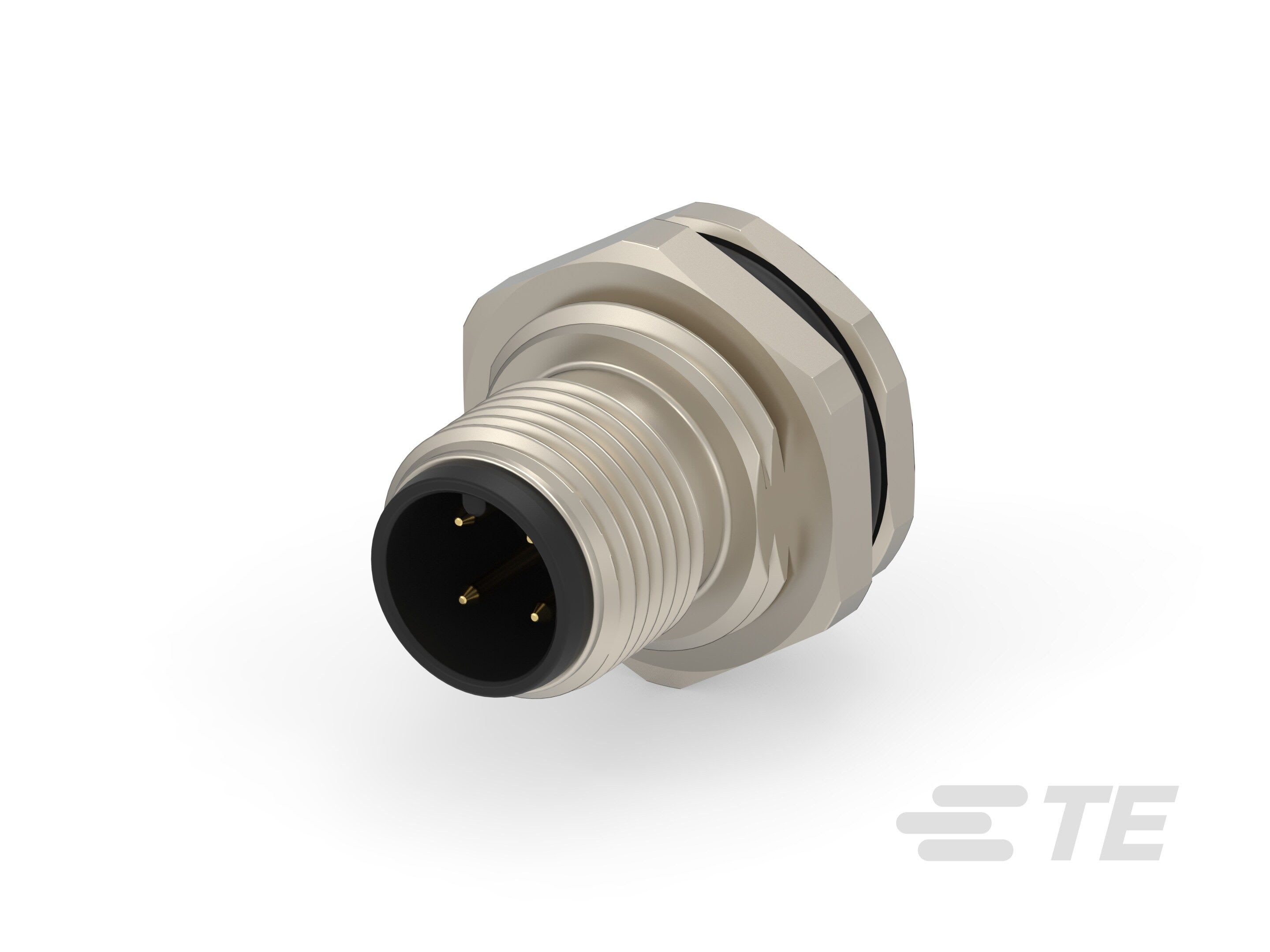 Te Entrelec - Connecteur Mâle, M12, Alliage cuivre, Polyamide,Noir