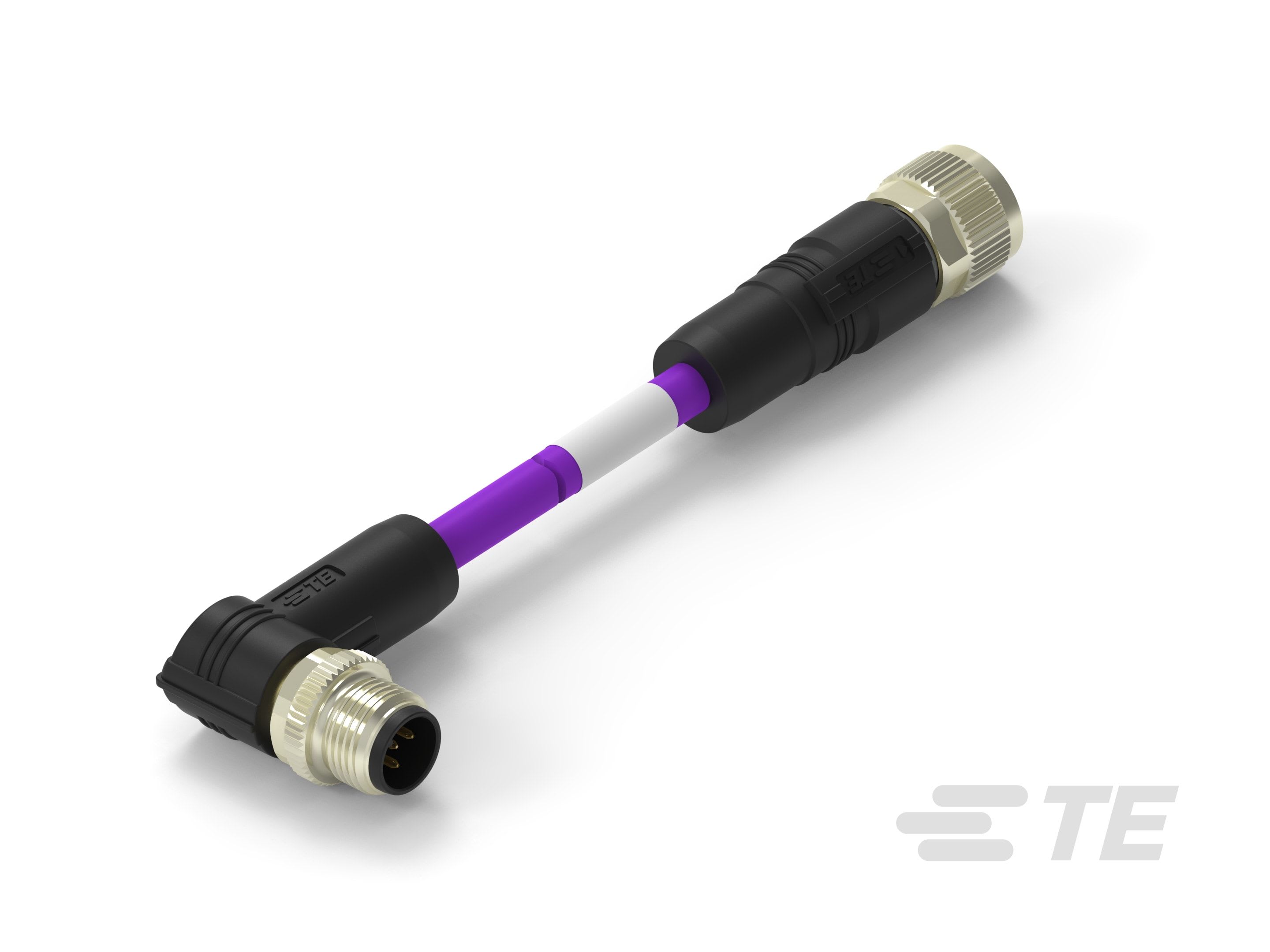 Te Entrelec - Cordons, Connecteur/Femelle, M12 vers M12, Violet