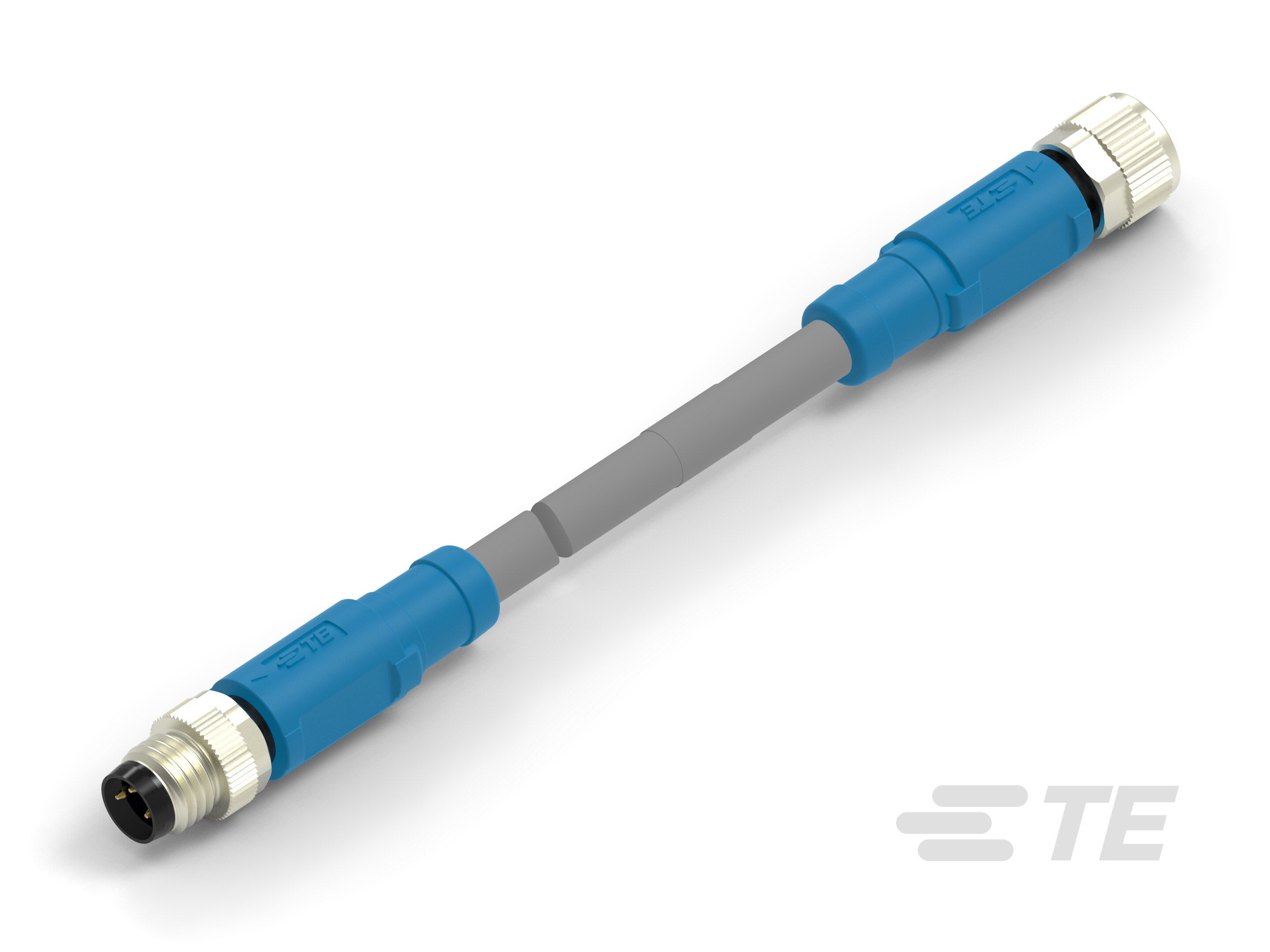 Te Entrelec - Cordons doubles, Connecteur/Femelle, M8 vers M8, Droit, Gris