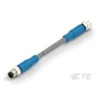 Te Entrelec - Cordons doubles, Mâle/Femelle, M8 vers M8, Droit, Gris