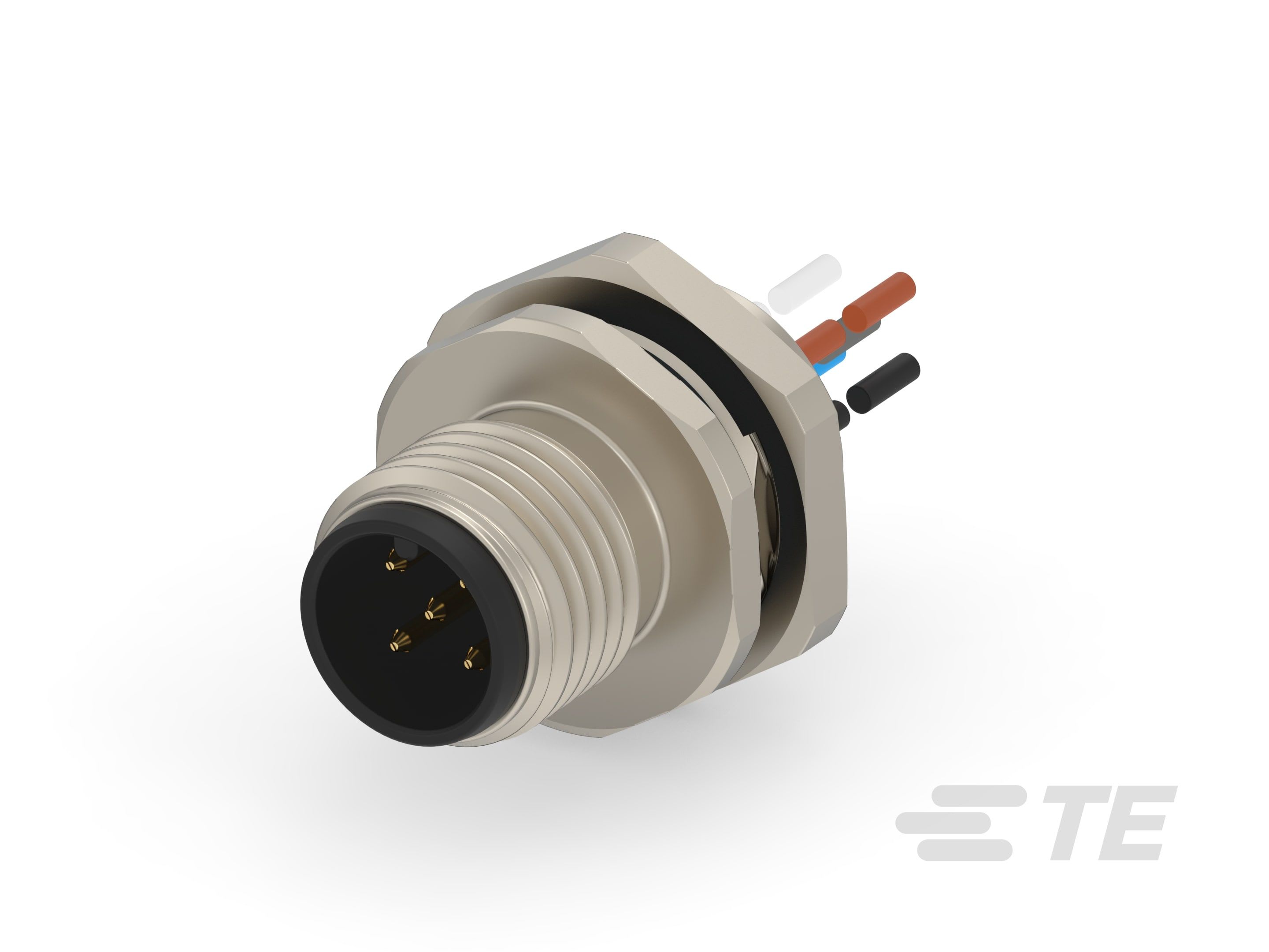 Te Entrelec - Connecteur Mâle, M12, Alliage cuivre, Polyamide,Noir