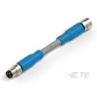 Te Entrelec - Cordons doubles, Mâle/Femelle, M8 vers M8, Droit, Gris