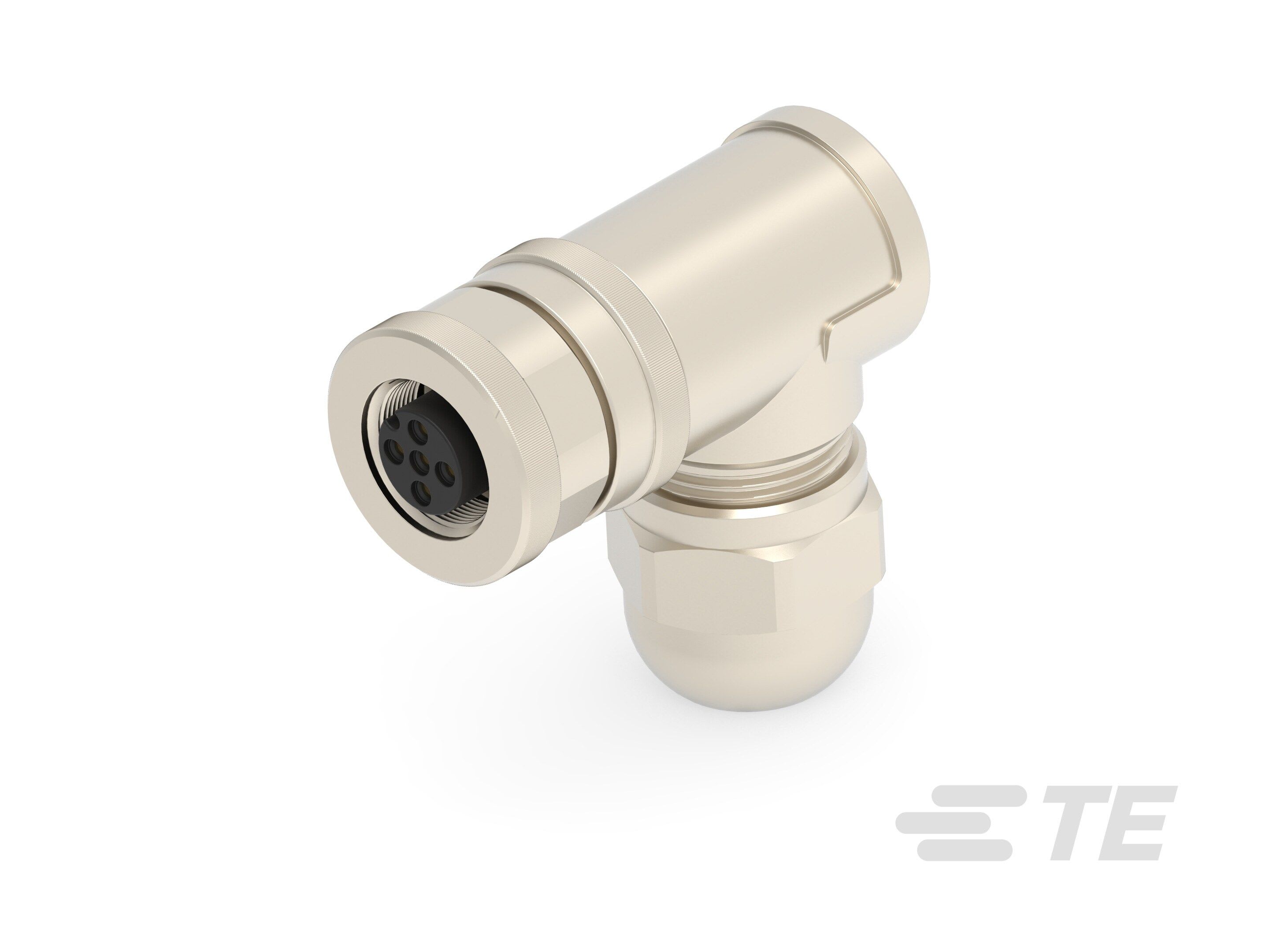 Te Entrelec - Connecteur Femelle, M12, Alliage cuivre, Polyamide 66 GF25,Noir