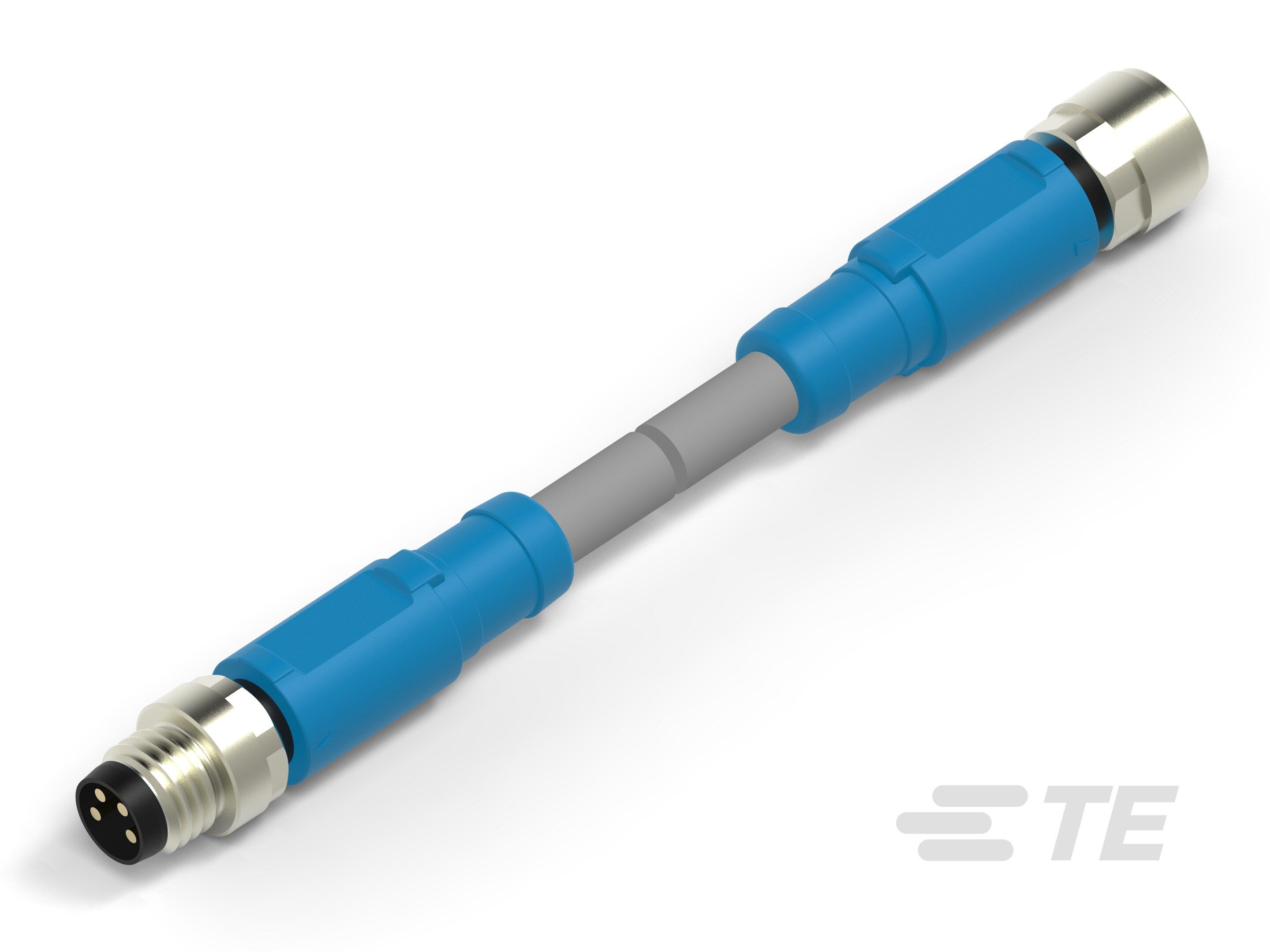 Te Entrelec - Cordons doubles, Mâle/Femelle, M8 vers M8, Droit, Gris