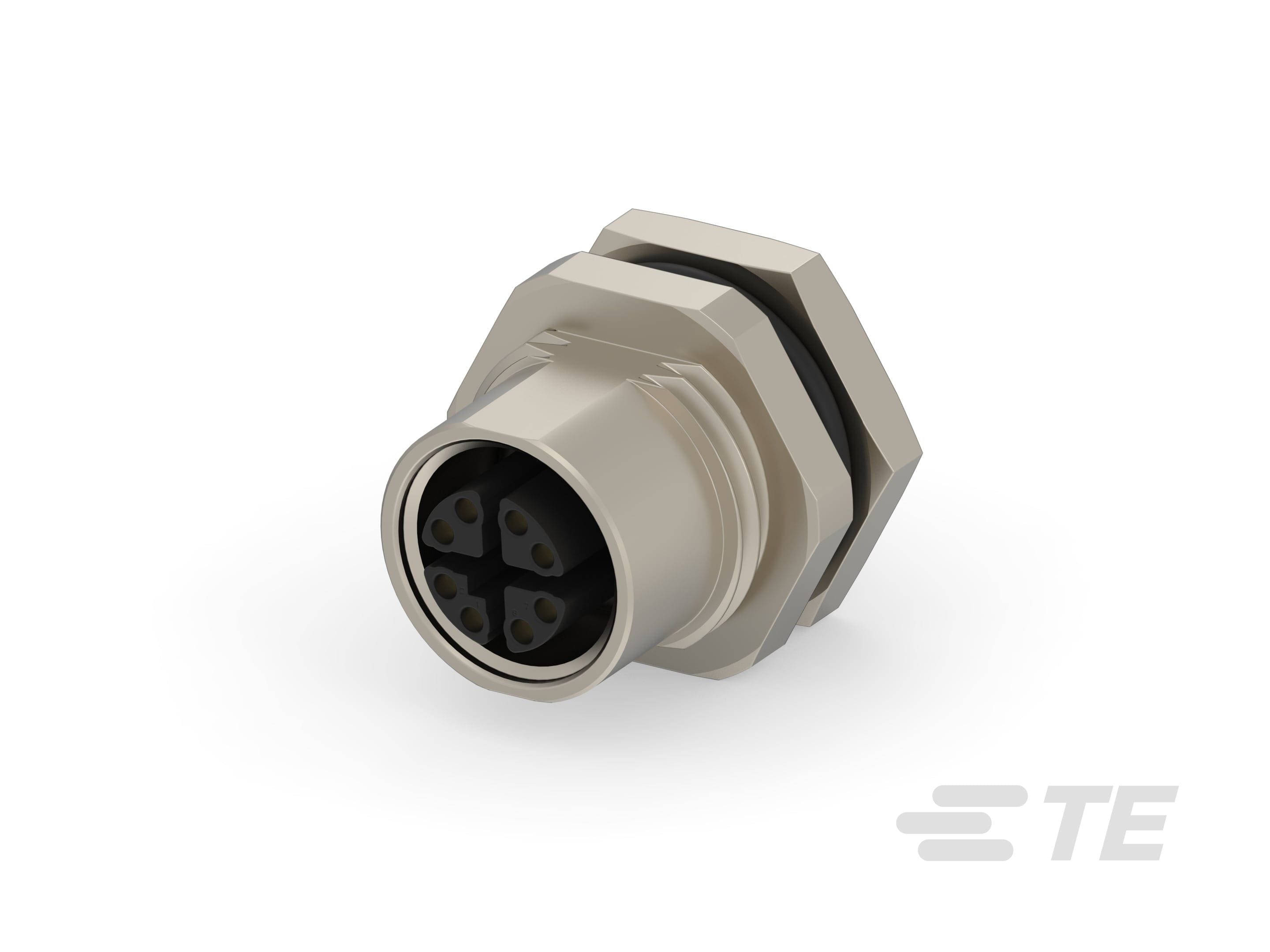 Te Entrelec - Connecteur Mâle, M12, Alliage de Zinc, PA66+PA6 GF30,