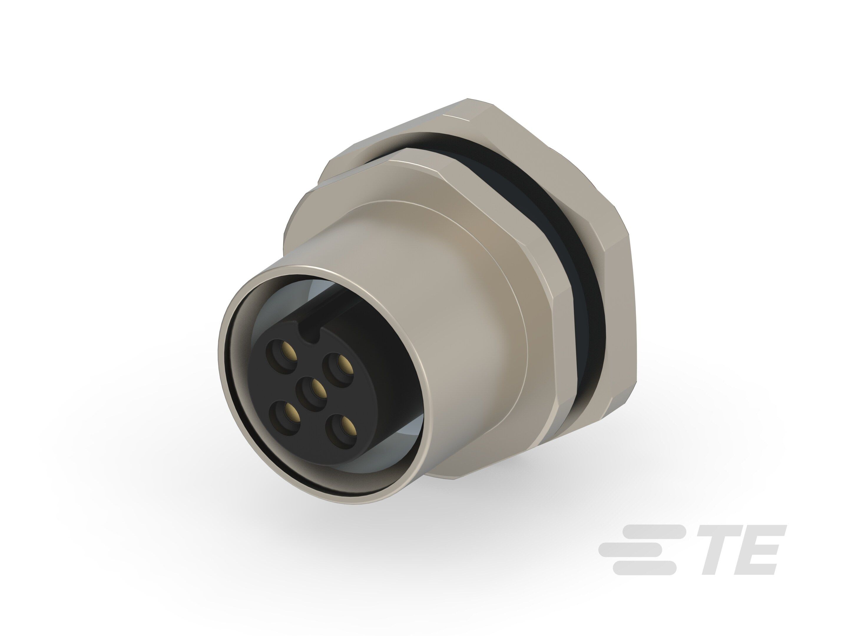 Te Entrelec - Connecteur Femelle, M12, Alliage cuivre, Polyamide,Noir