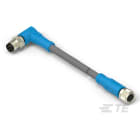 Te Entrelec - Cordons doubles, Mâle/Femelle, M8 vers M8, Angle Droit, Gris