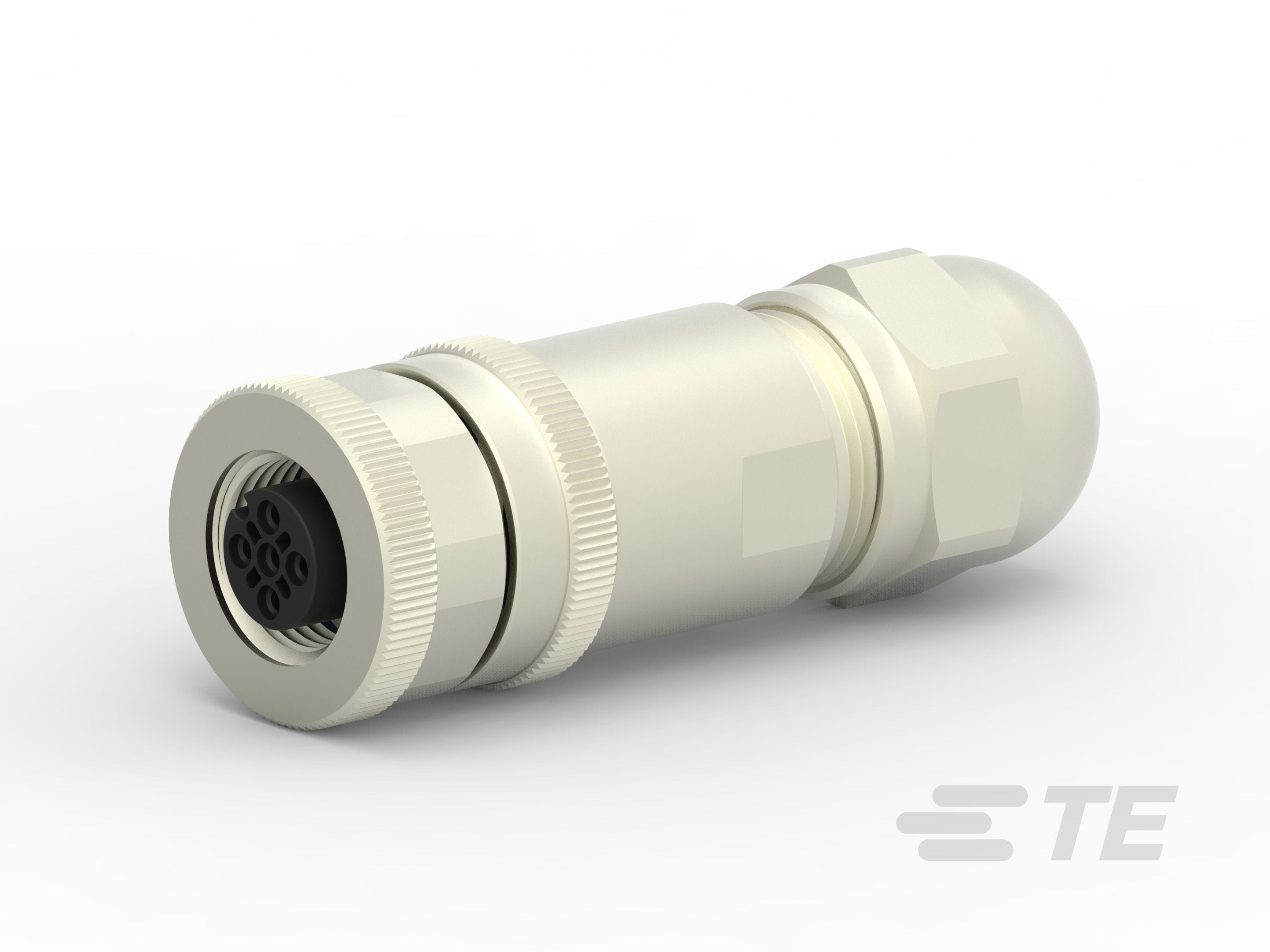 Te Entrelec - Connecteur Femelle, M12, Alliage cuivre, Polyamide 66 GF25,Noir