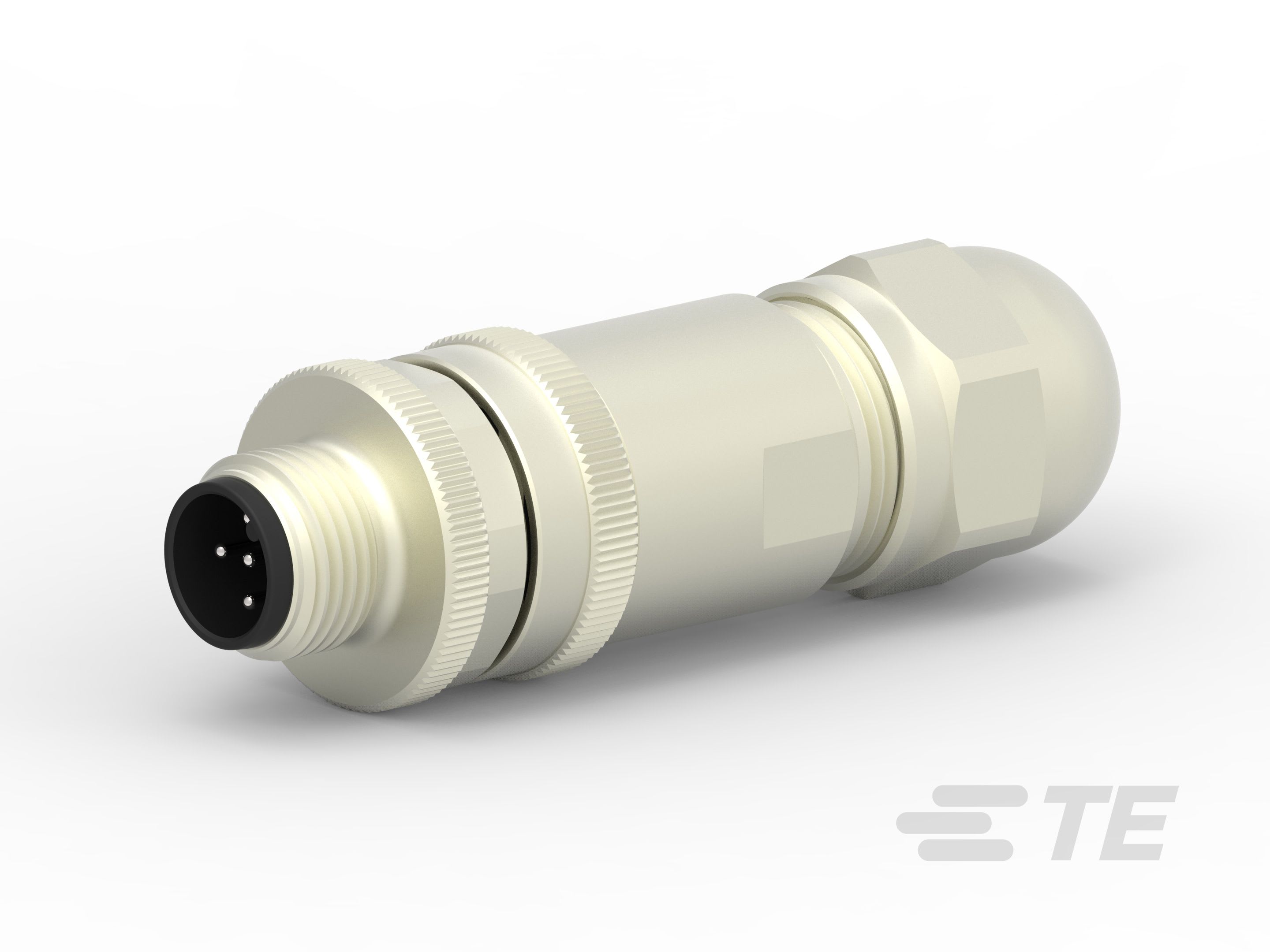 Te Entrelec - Connecteur Mâle, M12, Alliage cuivre, Polyamide 66 GF25,Noir