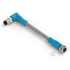 Te Entrelec - Cordons doubles, Mâle/Femelle, M8 vers M8, Angle Droit, Gris