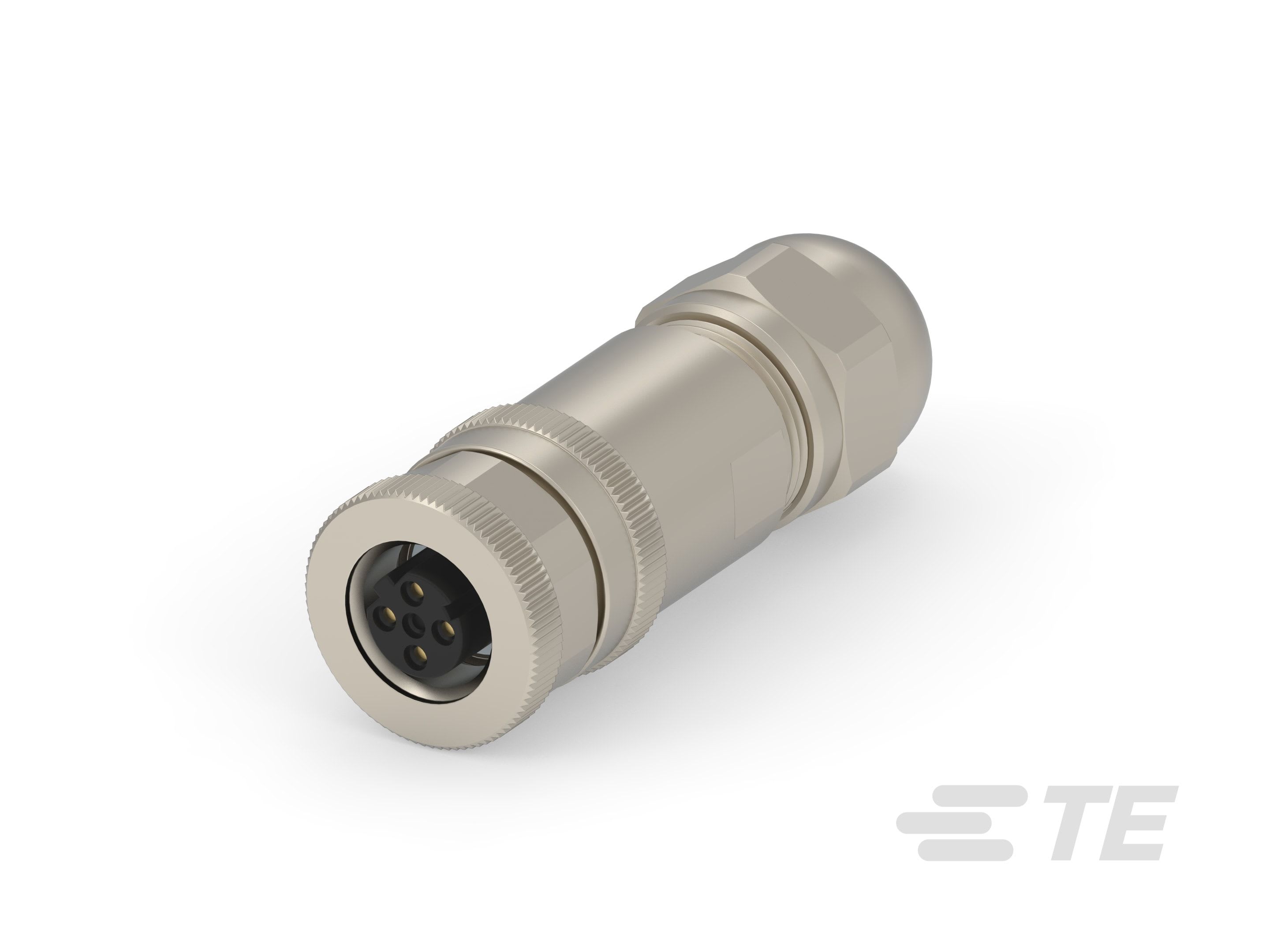 Te Entrelec - Connecteur Femelle, M12, Alliage cuivre, Polyamide 66 GF25,Noir