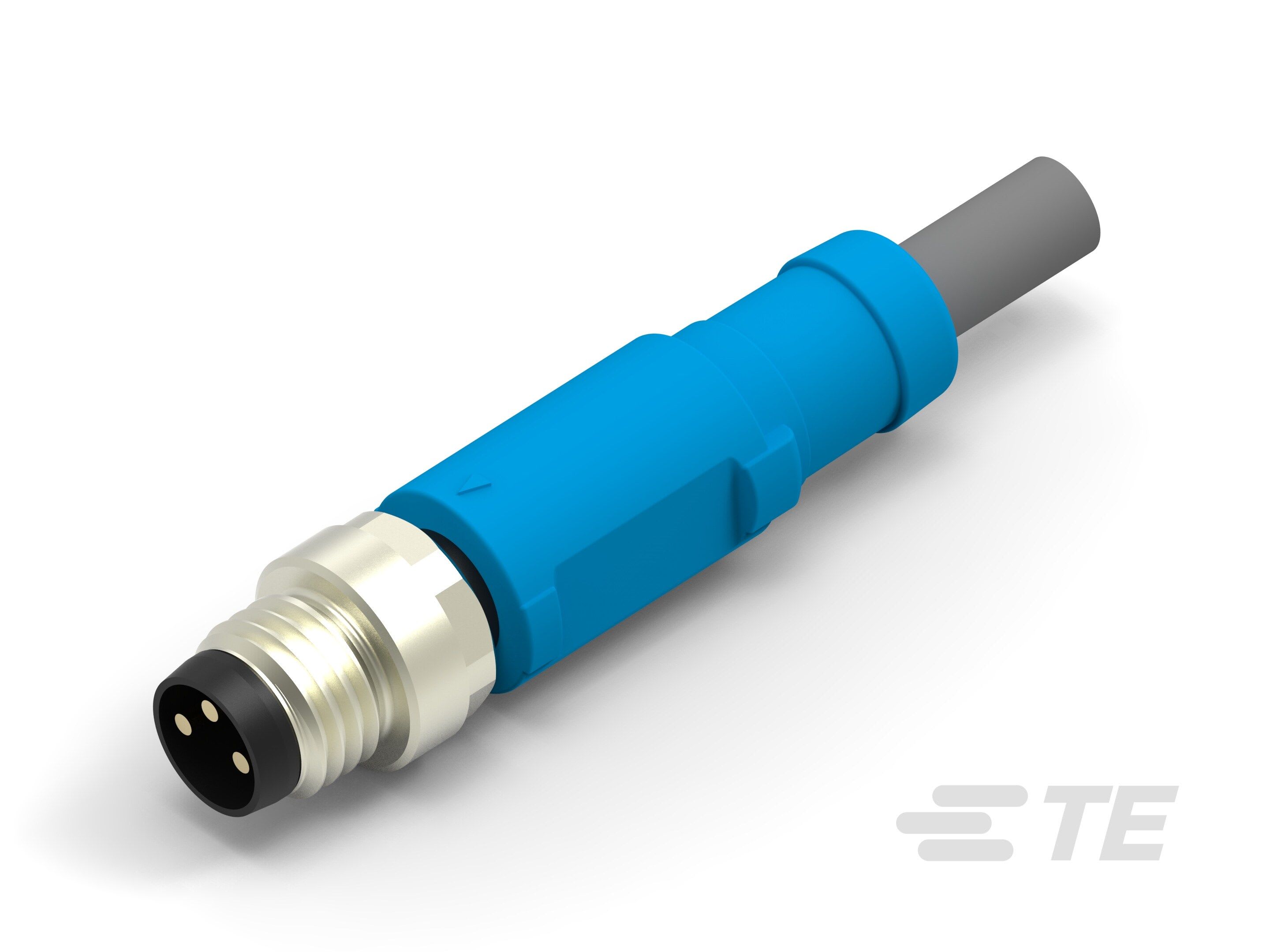 Te Entrelec - Cordons simples, M8,Mâle, Queue de cochon, Droit, Gris