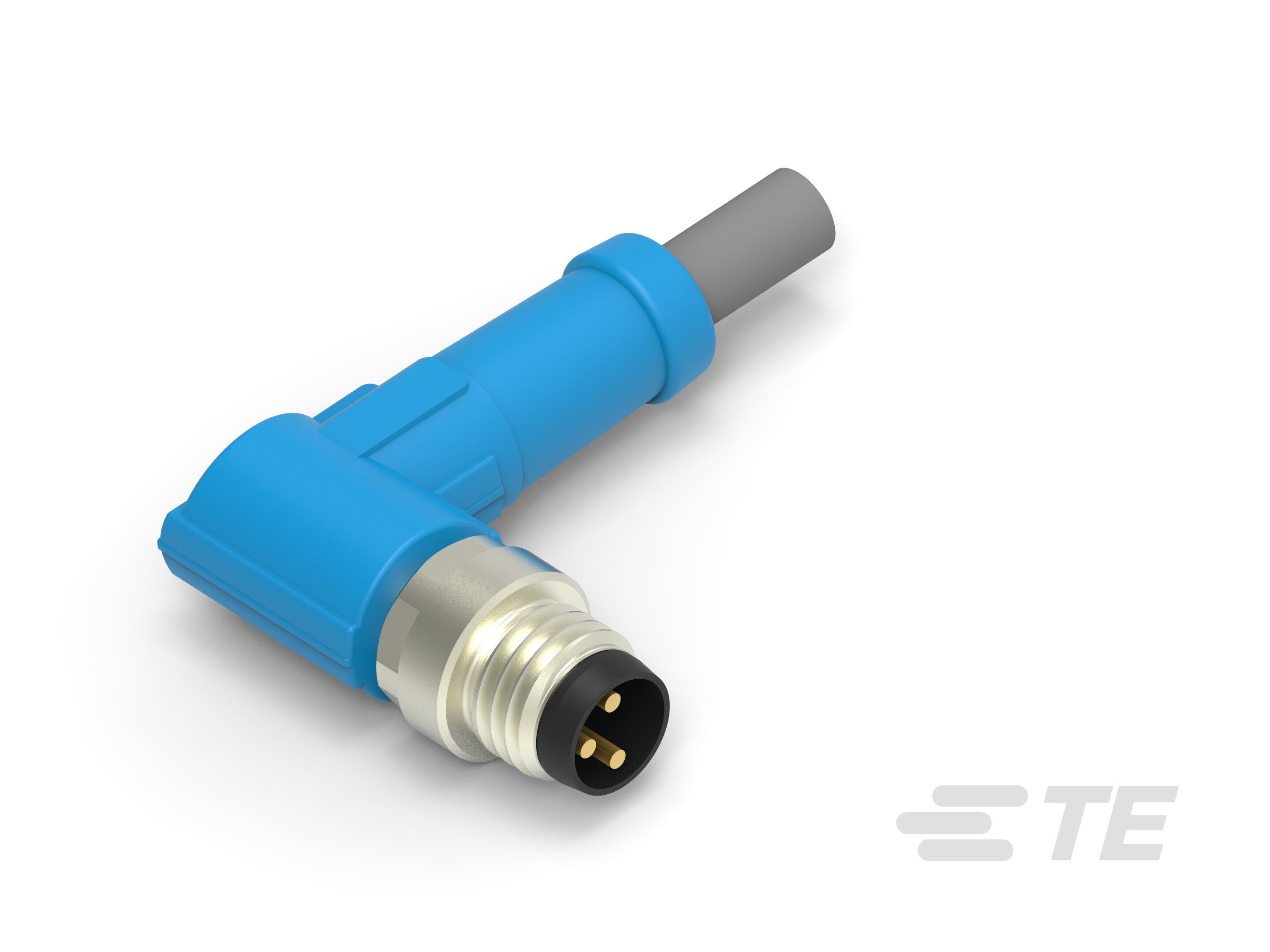 Te Entrelec - Cordons simples, M8,Mâle, Queue de cochon, Angle Droit, Gris