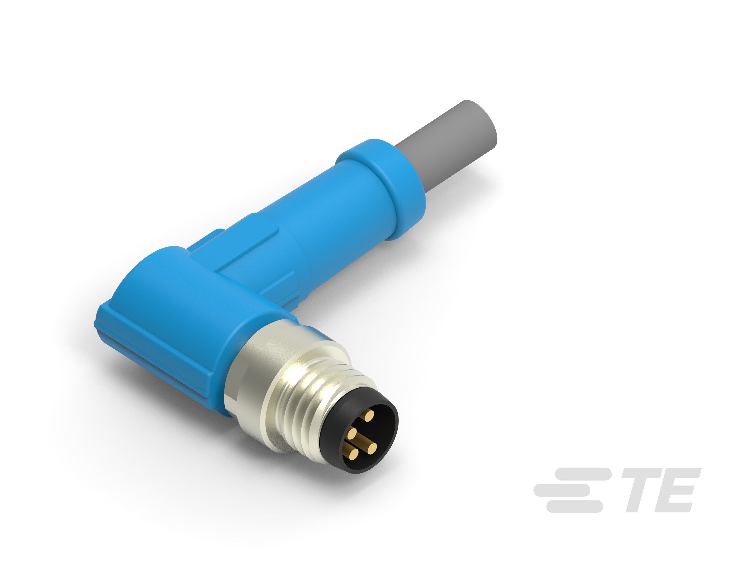 Te Entrelec - Cordons simples, M8,Mâle, Queue de cochon, Angle Droit, Gris