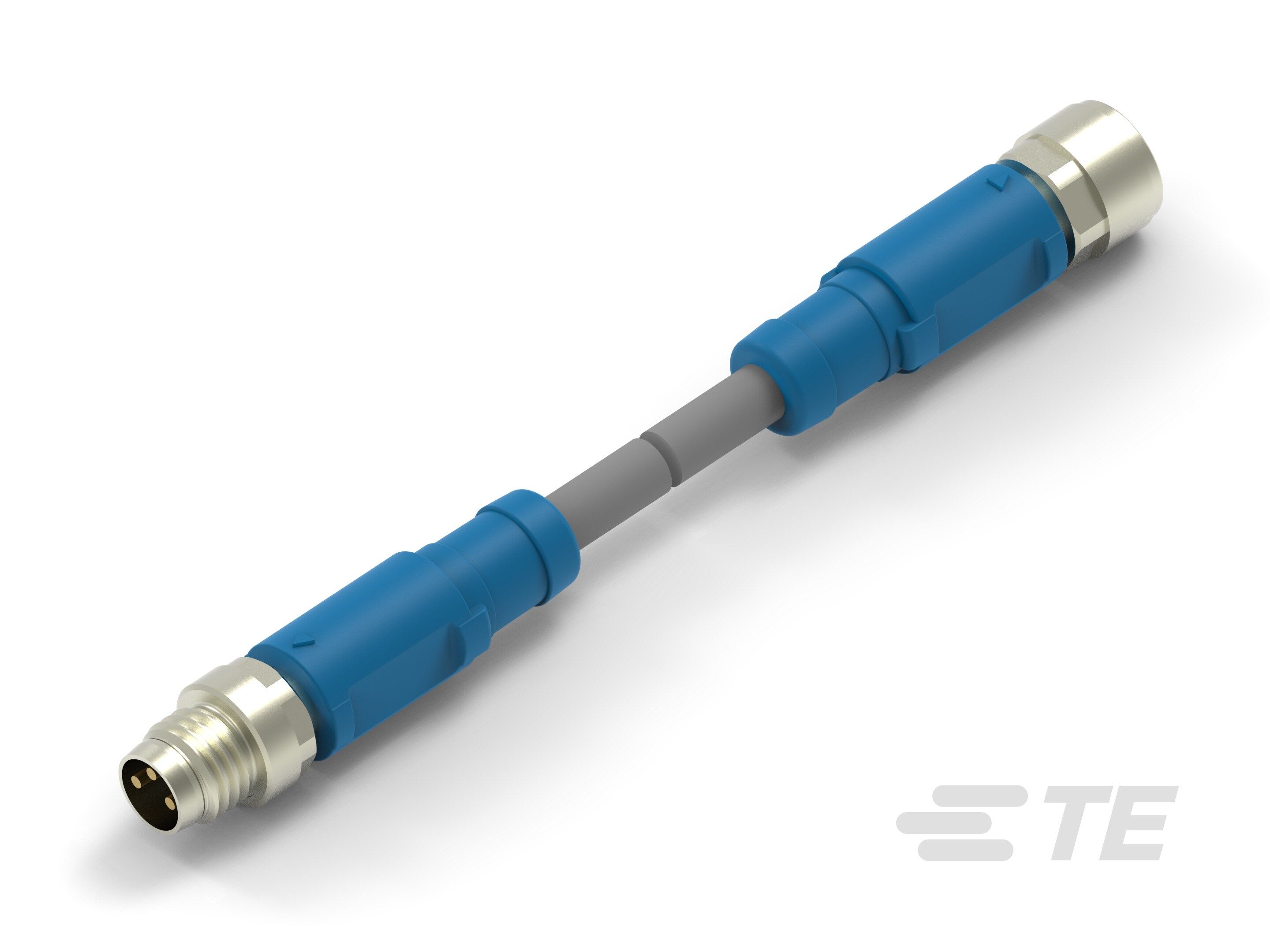 Te Entrelec - Cordons doubles, Mâle/Femelle, M8 vers M8, Droit, Gris