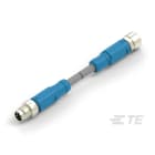 Te Entrelec - Cordons doubles, Mâle/Femelle, M8 vers M8, Droit, Gris