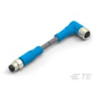 Te Entrelec - Cordons doubles, Mâle/Femelle, M8 vers M8, Angle Droit, Gris