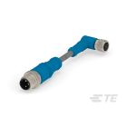 Te Entrelec - Cordons doubles, Femelle/Mâle, M8 vers M12, Gris