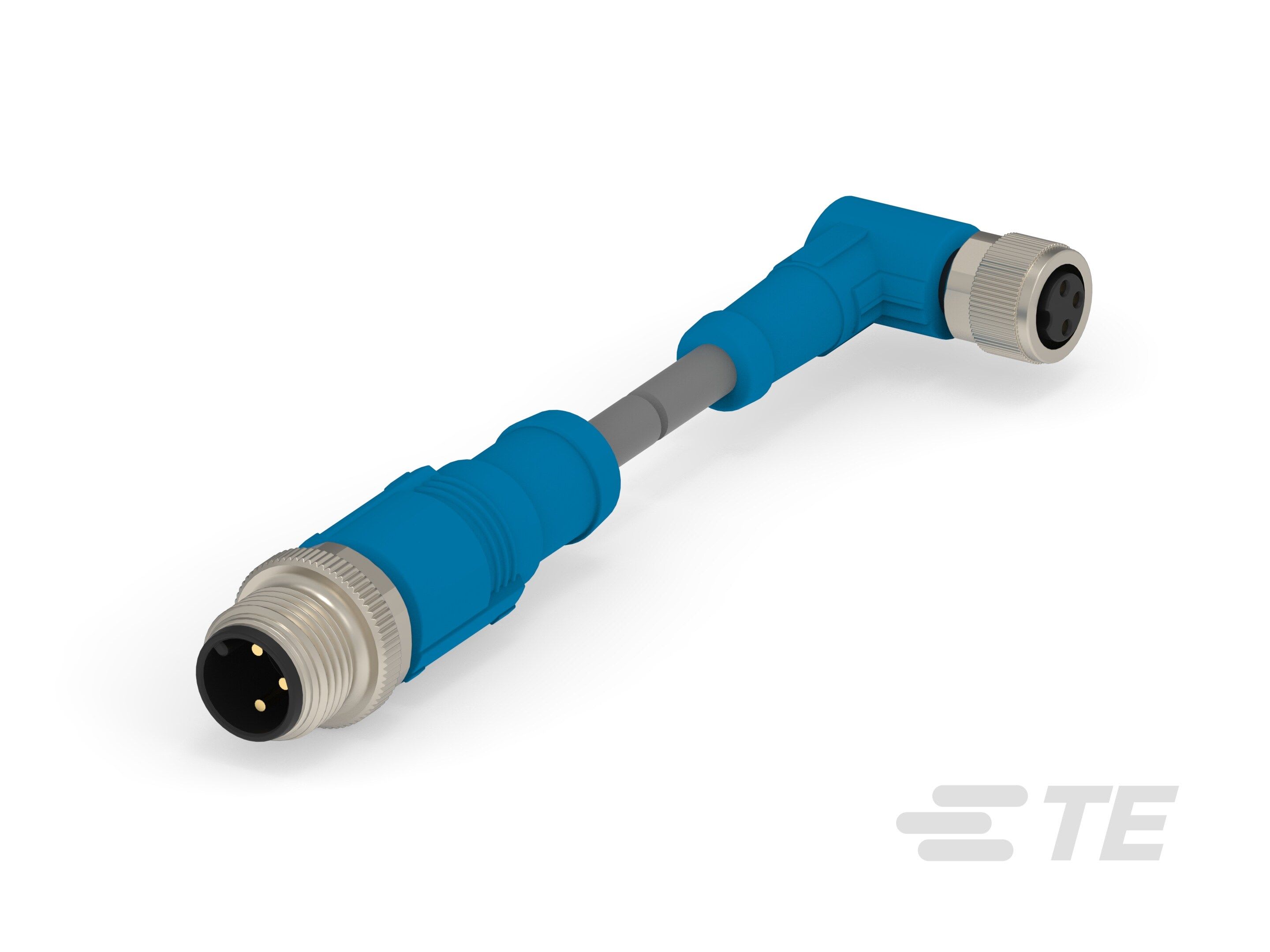 Te Entrelec - Cordons doubles, Femelle/Mâle, M8 vers M12, Gris