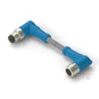 Te Entrelec - Cordons doubles, Mâle/Femelle, M8 vers M8, Angle Droit, Gris