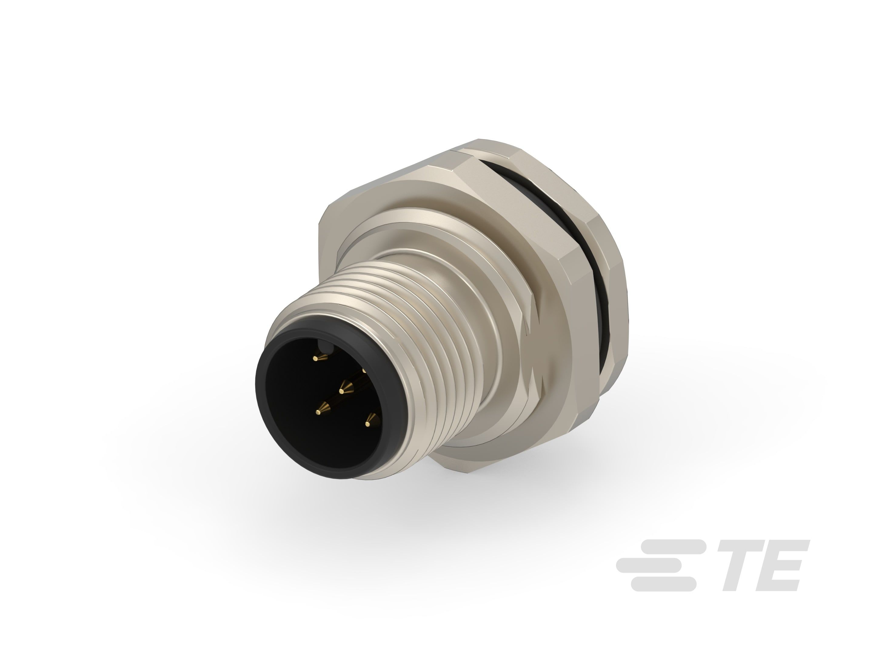 Te Entrelec - Connecteur Mâle, M12, Alliage cuivre, Polyamide,Noir