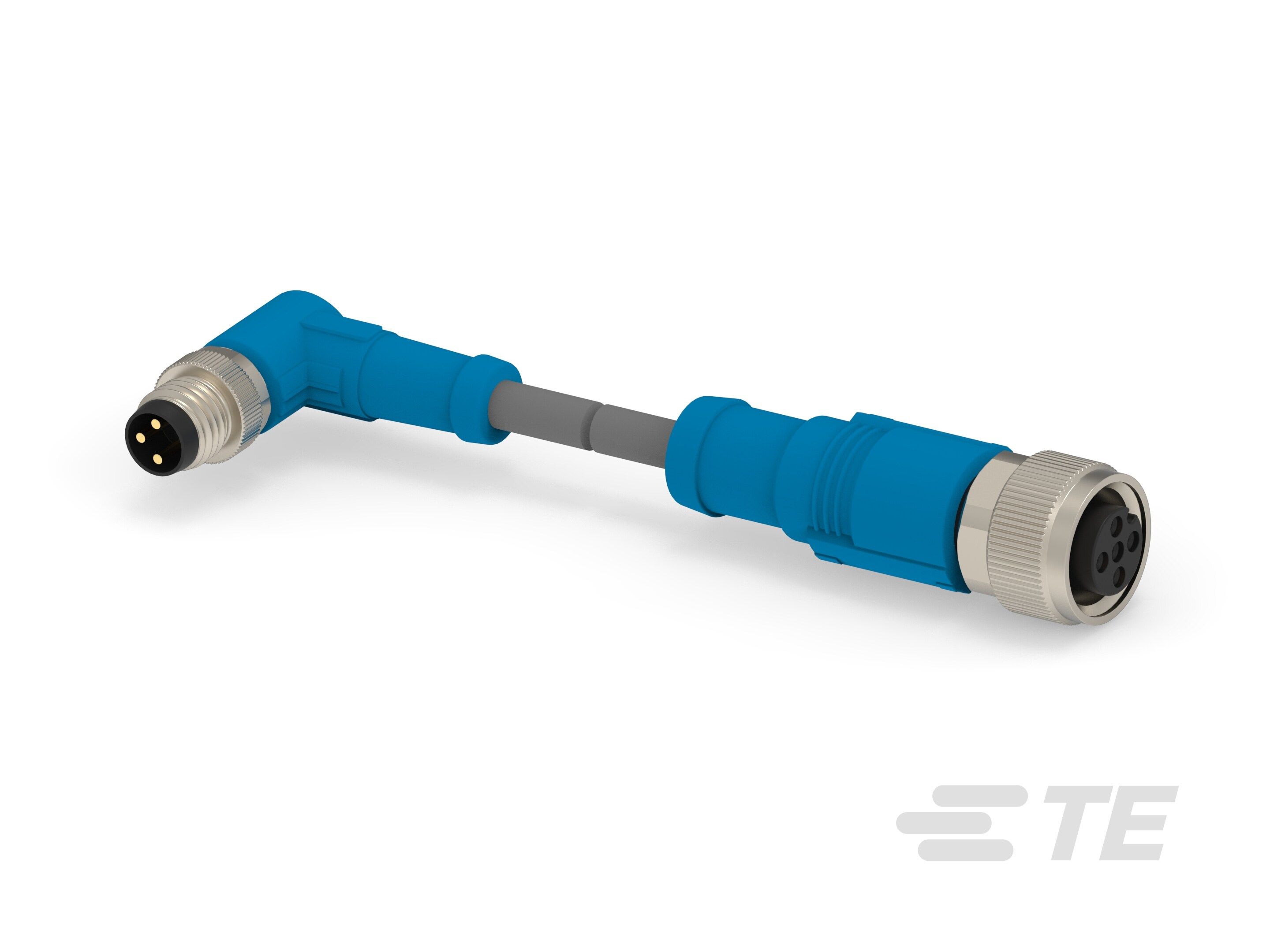 Te Entrelec - Cordons doubles, Mâle/Femelle, M8 vers M12, Gris