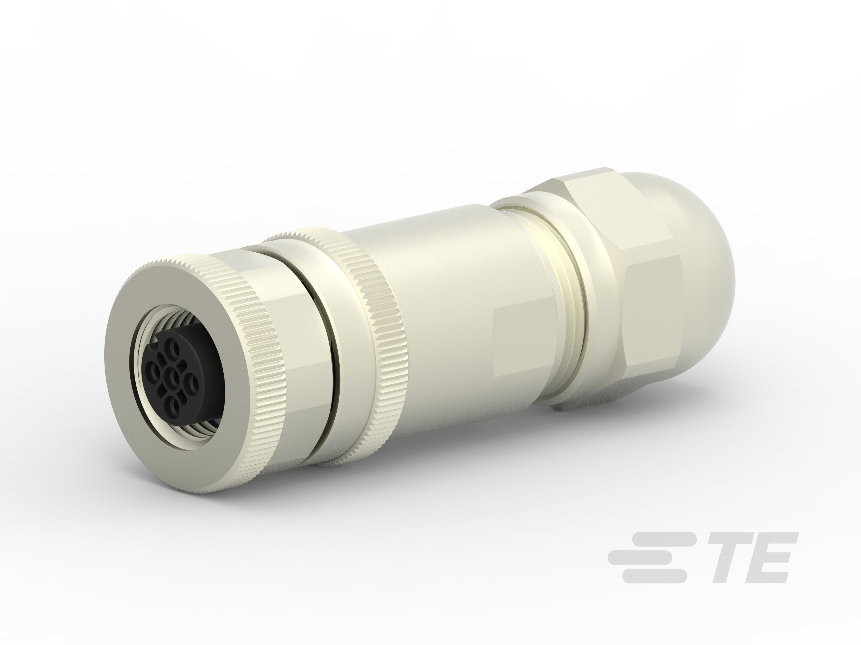 Te Entrelec - Connecteur Femelle, M12, Alliage cuivre, Polyamide 66 GF25,Noir