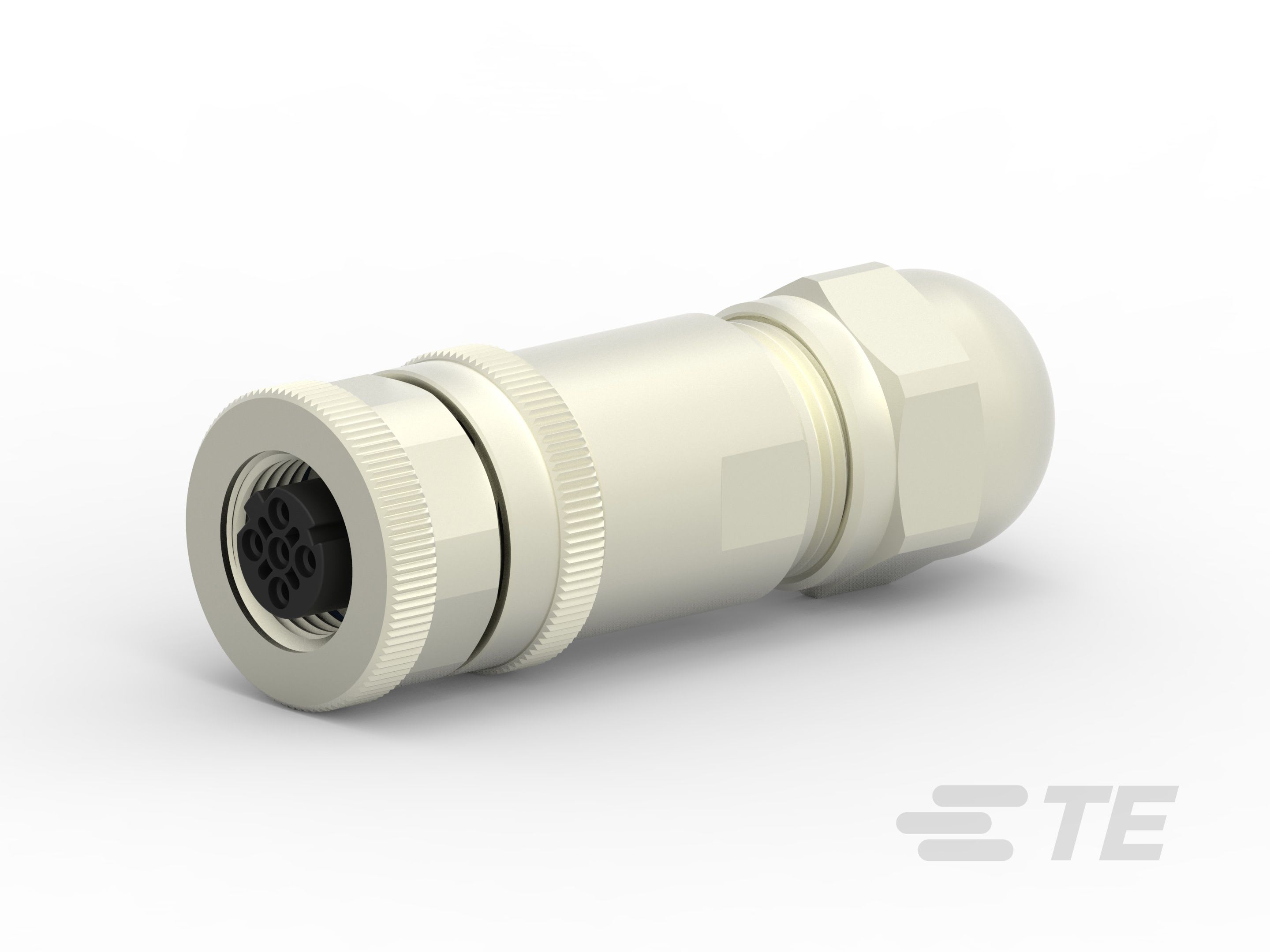 Te Entrelec - Connecteur Femelle, M12, Alliage cuivre, Polyamide 66 GF25,Noir