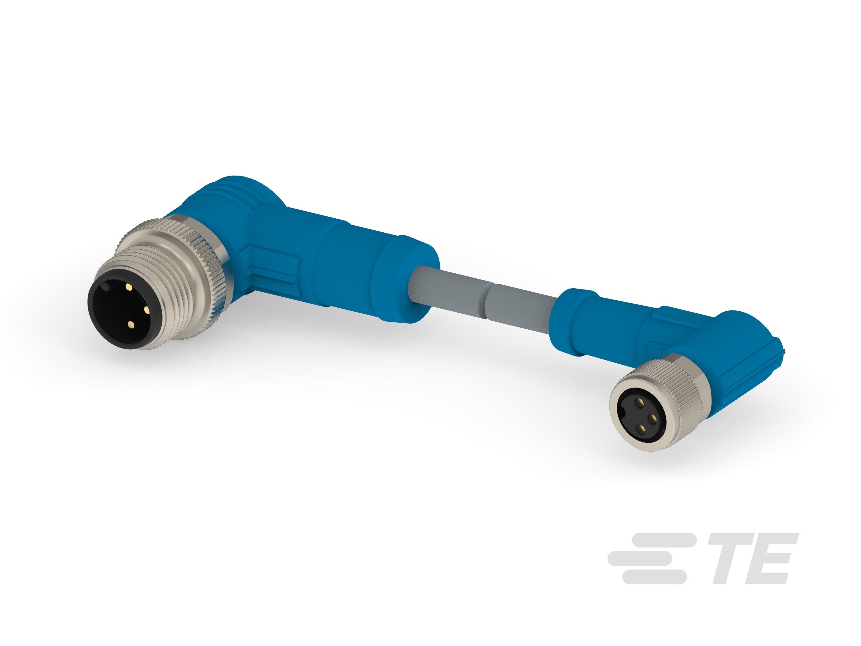 Te Entrelec - Cordons doubles, Femelle/Mâle, M8 vers M12, Gris