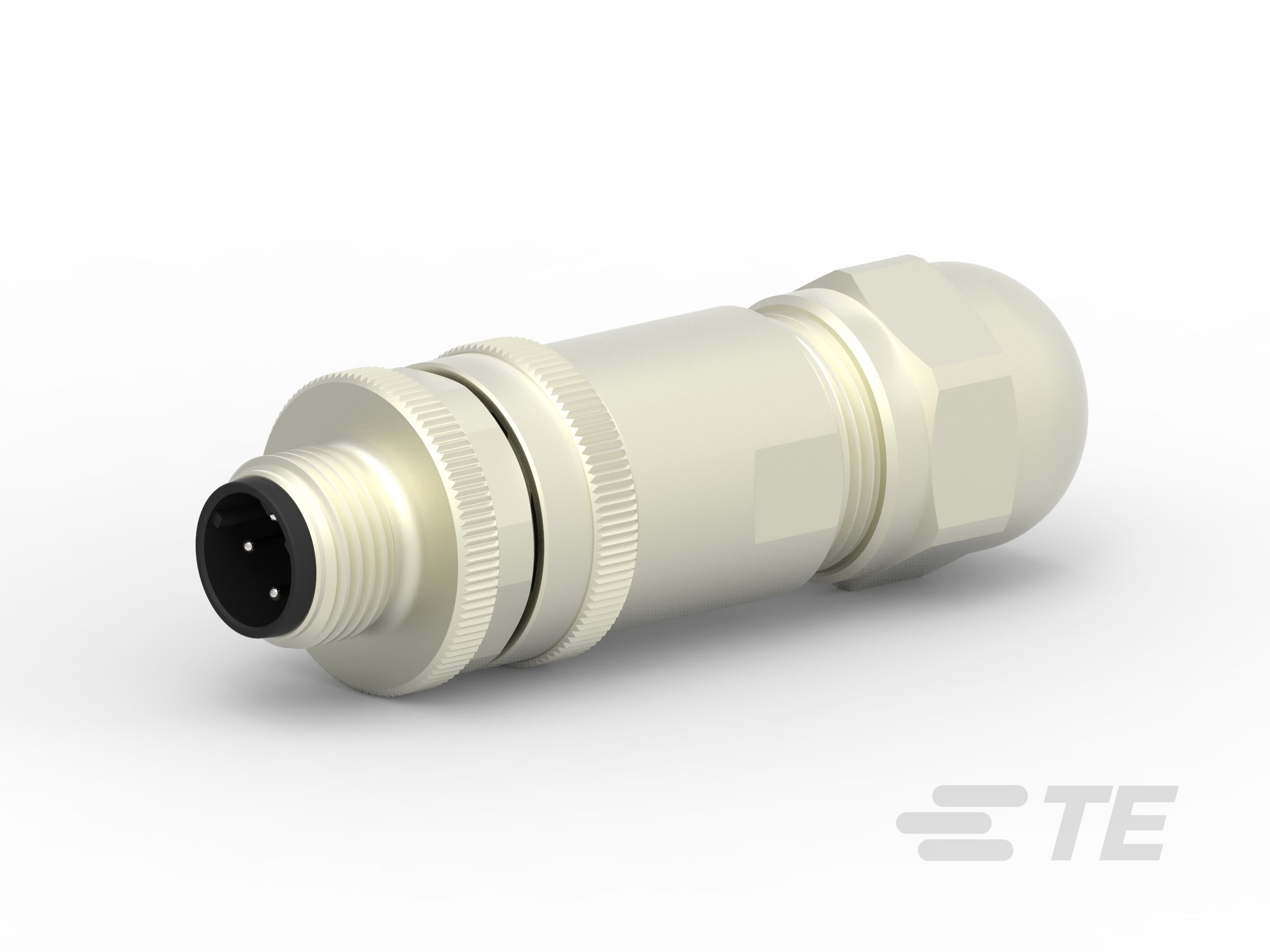 Te Entrelec - Connecteur Mâle, M12, Alliage cuivre, Polyamide 66 GF25,Noir