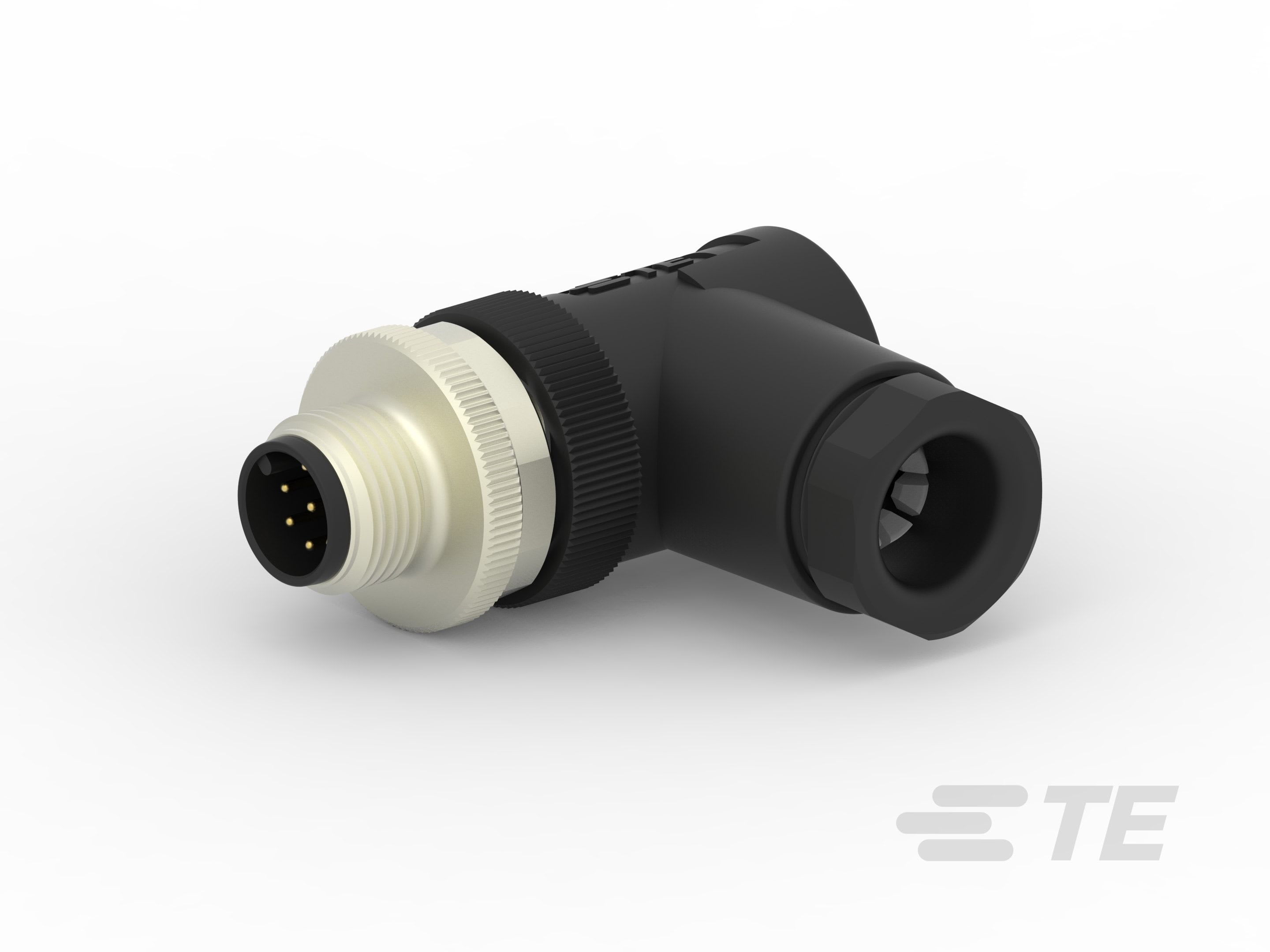 Te Entrelec - Connecteur Mâle, M12, PBT, Polyamide 66 GF25,Noir