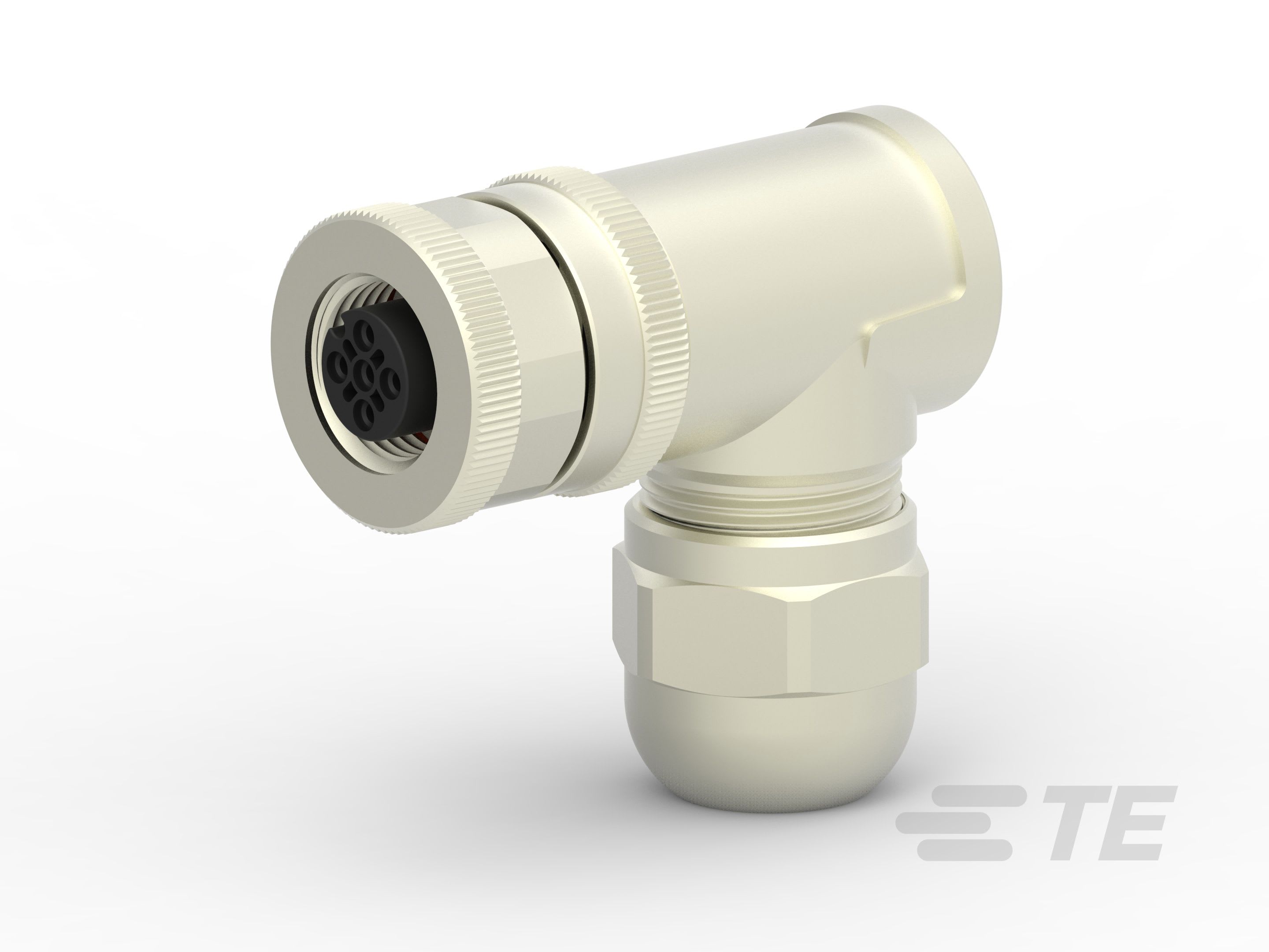 Te Entrelec - Connecteur Femelle, M12, Alliage cuivre, Polyamide 66 GF25,Noir