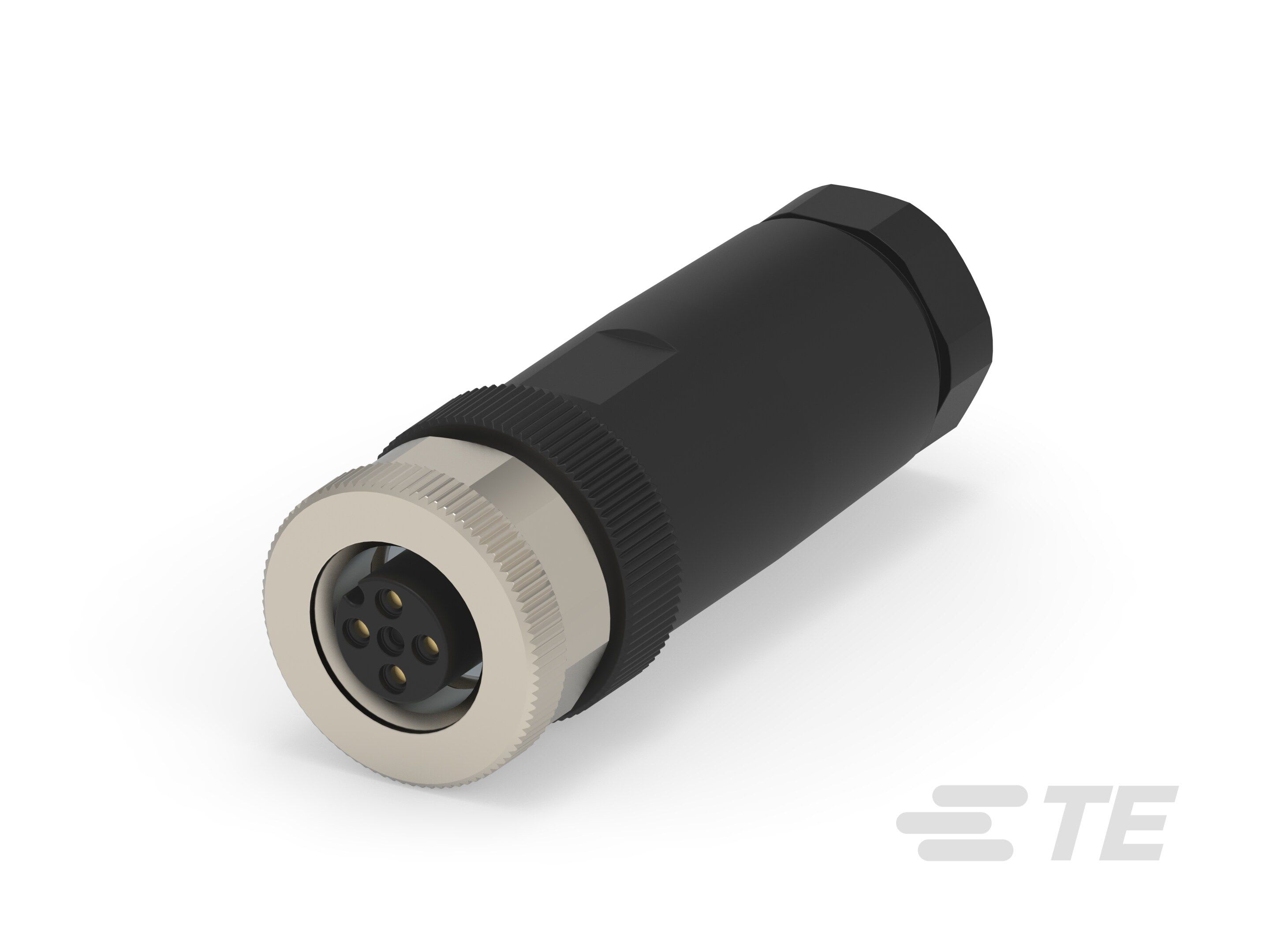 Te Entrelec - Connecteur Femelle, M12, PBT, Polyamide 66 GF25,Noir