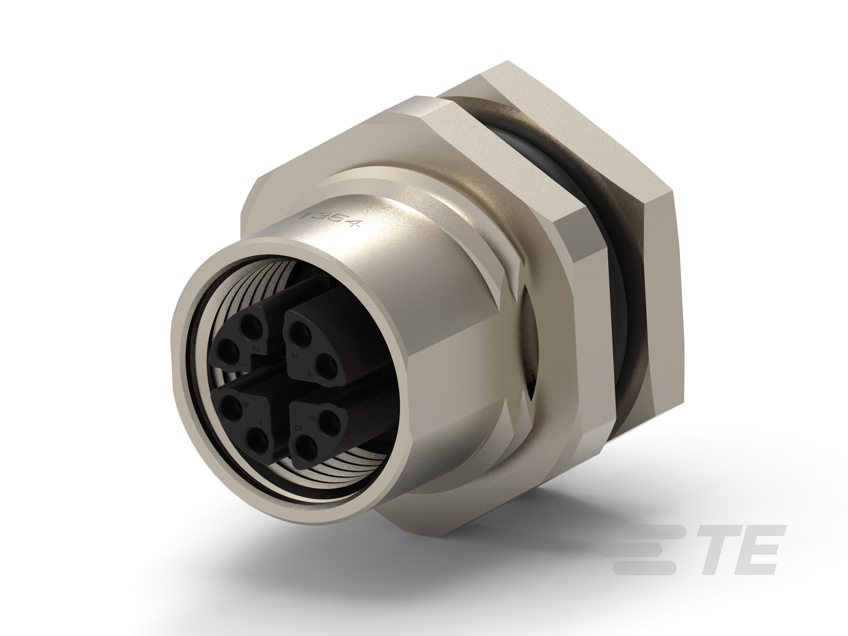 Te Entrelec - Connecteur Femelle, M12, Alliage de Zinc, PA66,