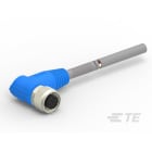 Te Entrelec - Cordons, Femelle, M12 Queue de cochon, Angle Droit, Gris