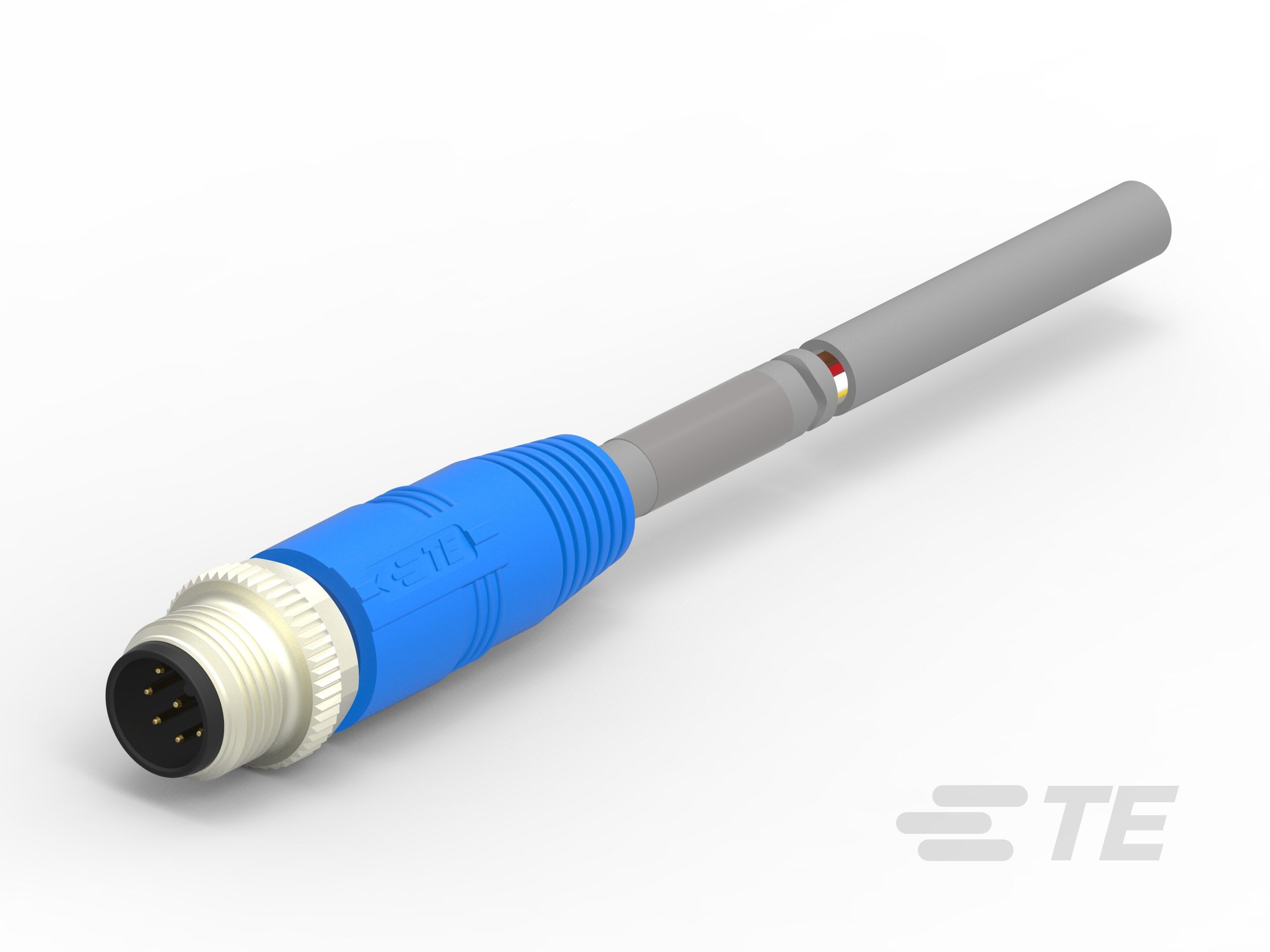 Te Entrelec - Cordons, M12 Queue de cochon, Droit, Gris