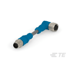 Te Entrelec - Cordons, Mâle/Femelle, M12 vers M12, Angle Droit, Gris
