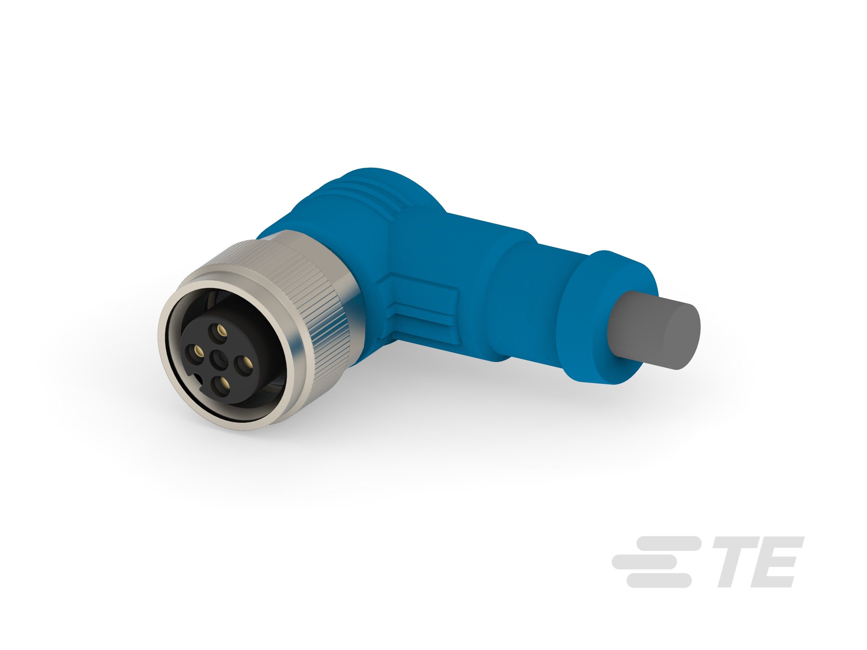 Te Entrelec - Cordons, Femelle, M12 Queue de cochon, Angle Droit, Gris