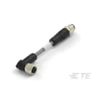 Te Entrelec - Cordons, Connecteur/Femelle, M12 vers M12, Gris