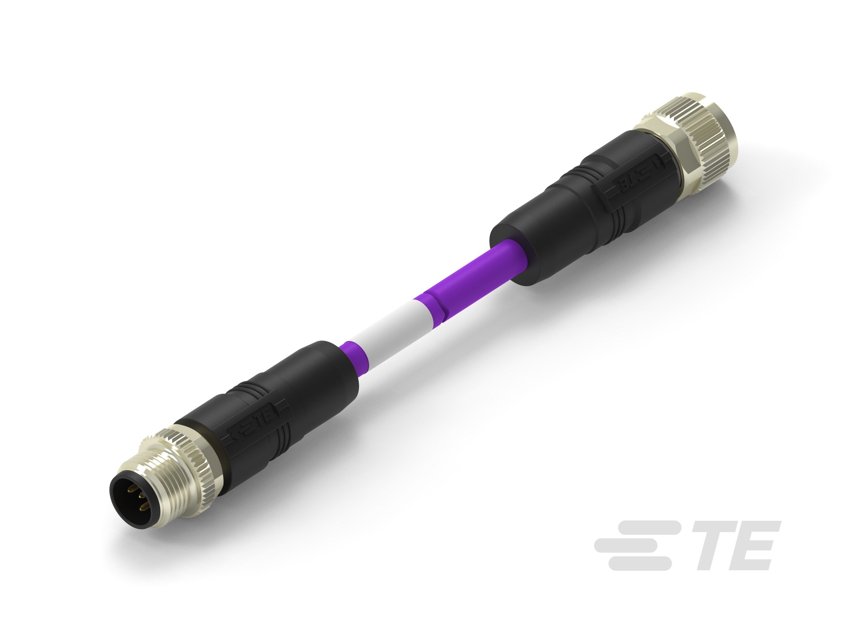 Te Entrelec - Cordons, Connecteur/Femelle, M12 vers M12, Violet